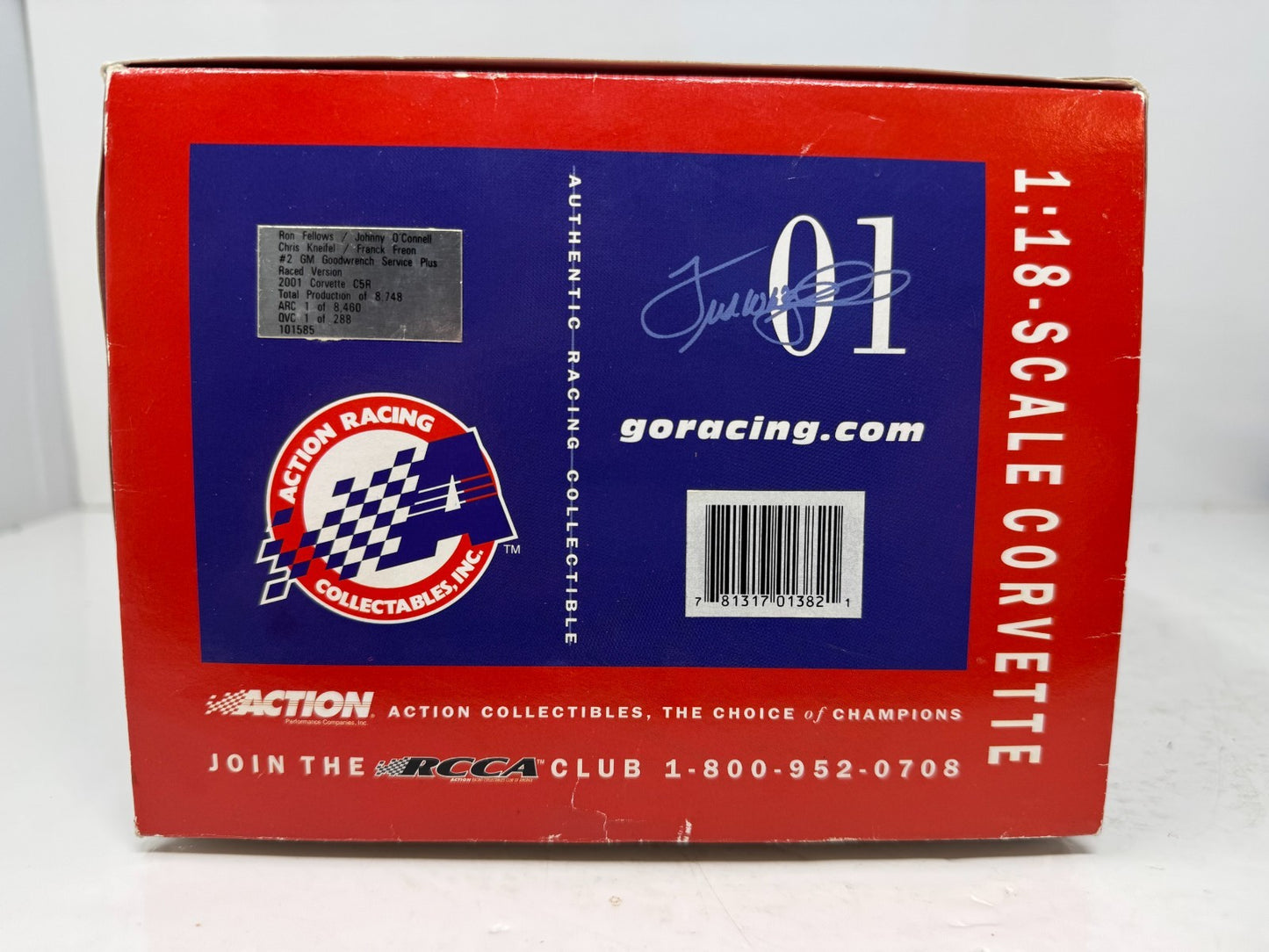 Action Racing #2 Ron Fellows GM 2001 Corvette C5R RACED VERSION 1:18 Diecast