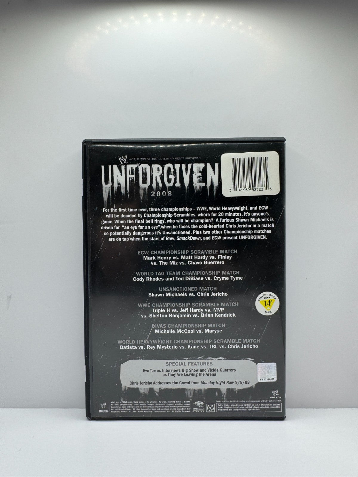 WWE Unforgiven 2008 (DVD) WWE Wrestling
