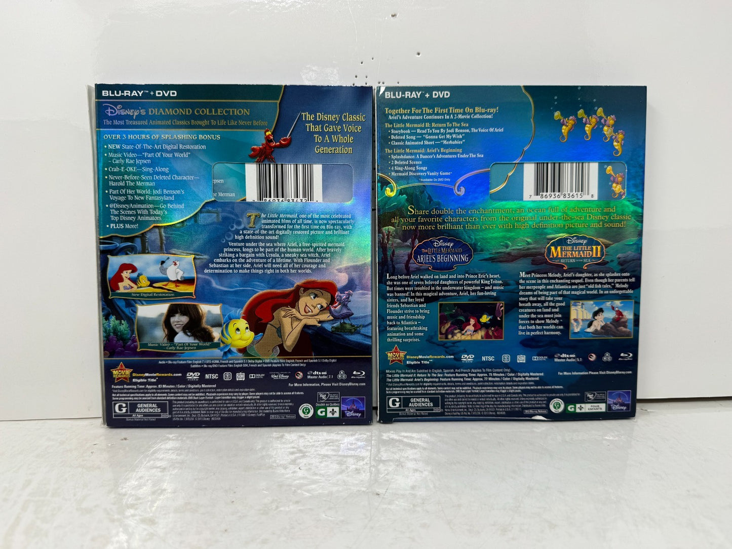 The Little Mermaid (Blu-ray) Disney Animated 3-Movie Collection Set