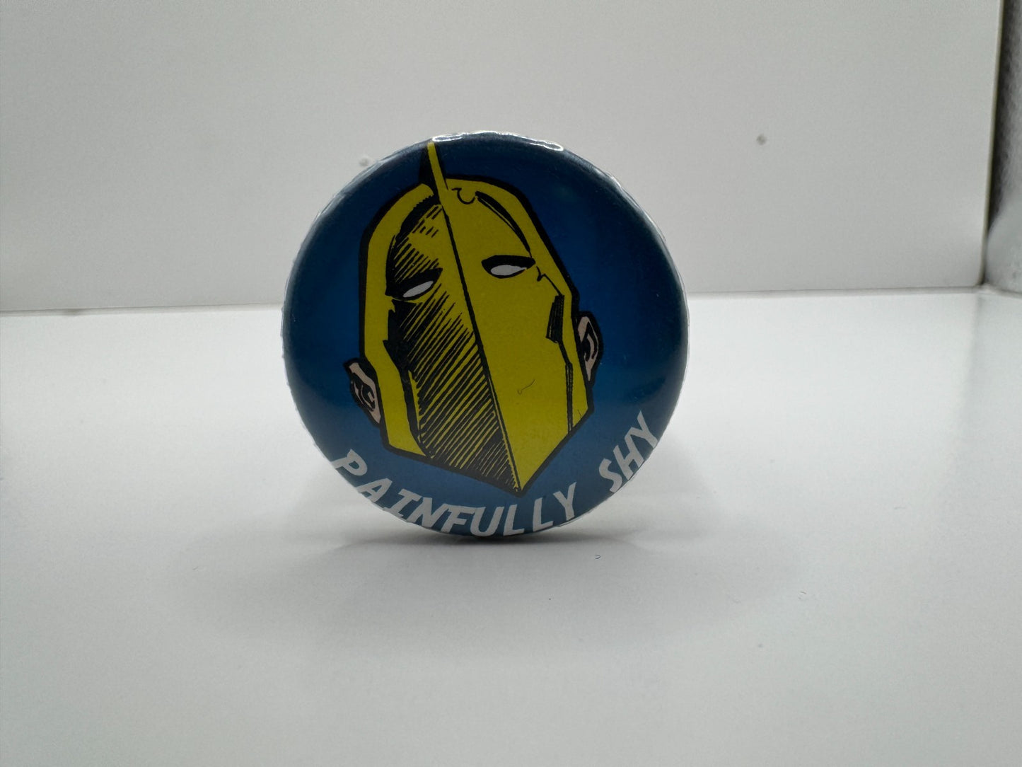 DC Dr. Fate Painfully Shy Pin-back Button UDT1