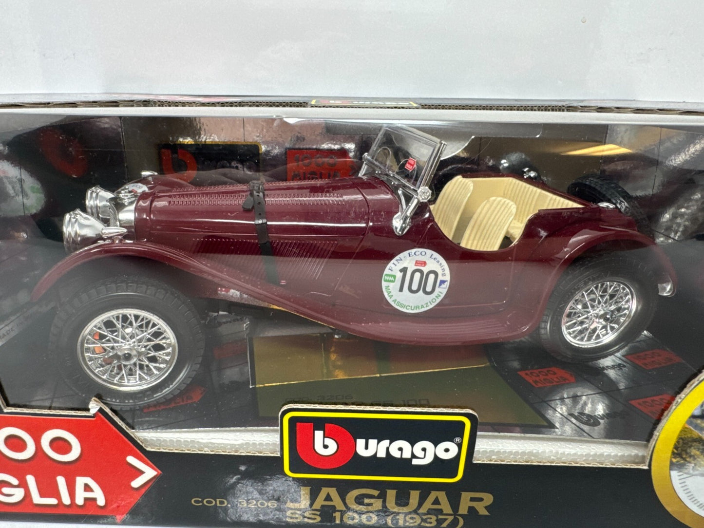 Bburago 1000 Miglia 1937 Jaguar SS 100 1:18 Diecast
