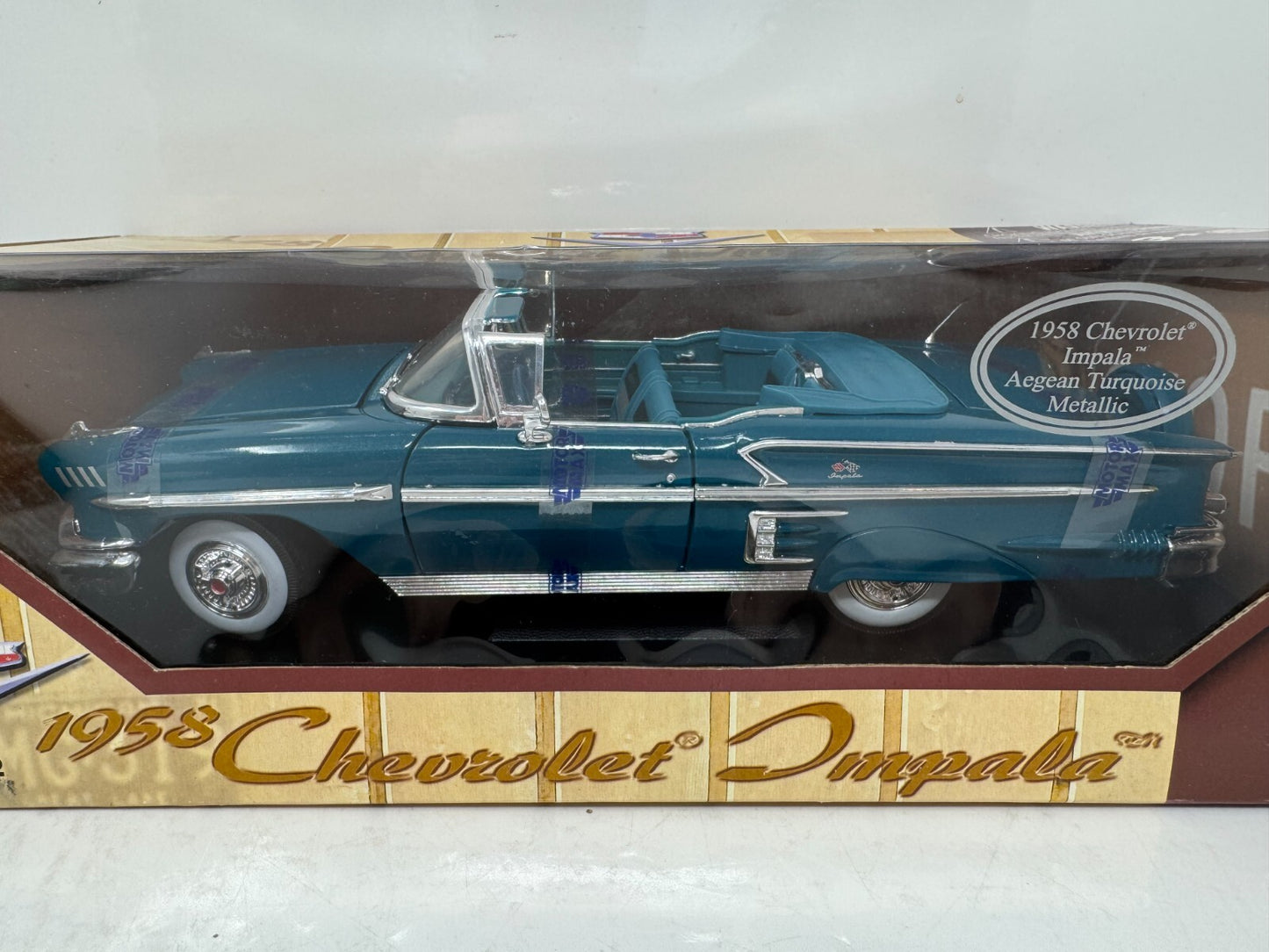 Motormax 1958 Chevrolet Impala Aegean Turquoise Metallic 1:18 Diecast
