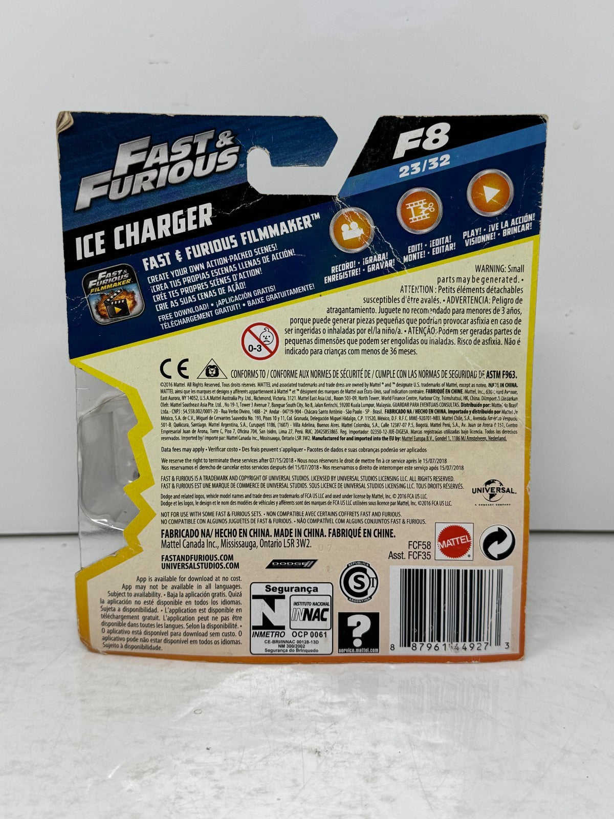 Mattel Fast & Furious Ice Charger F8 1:55 Diecast