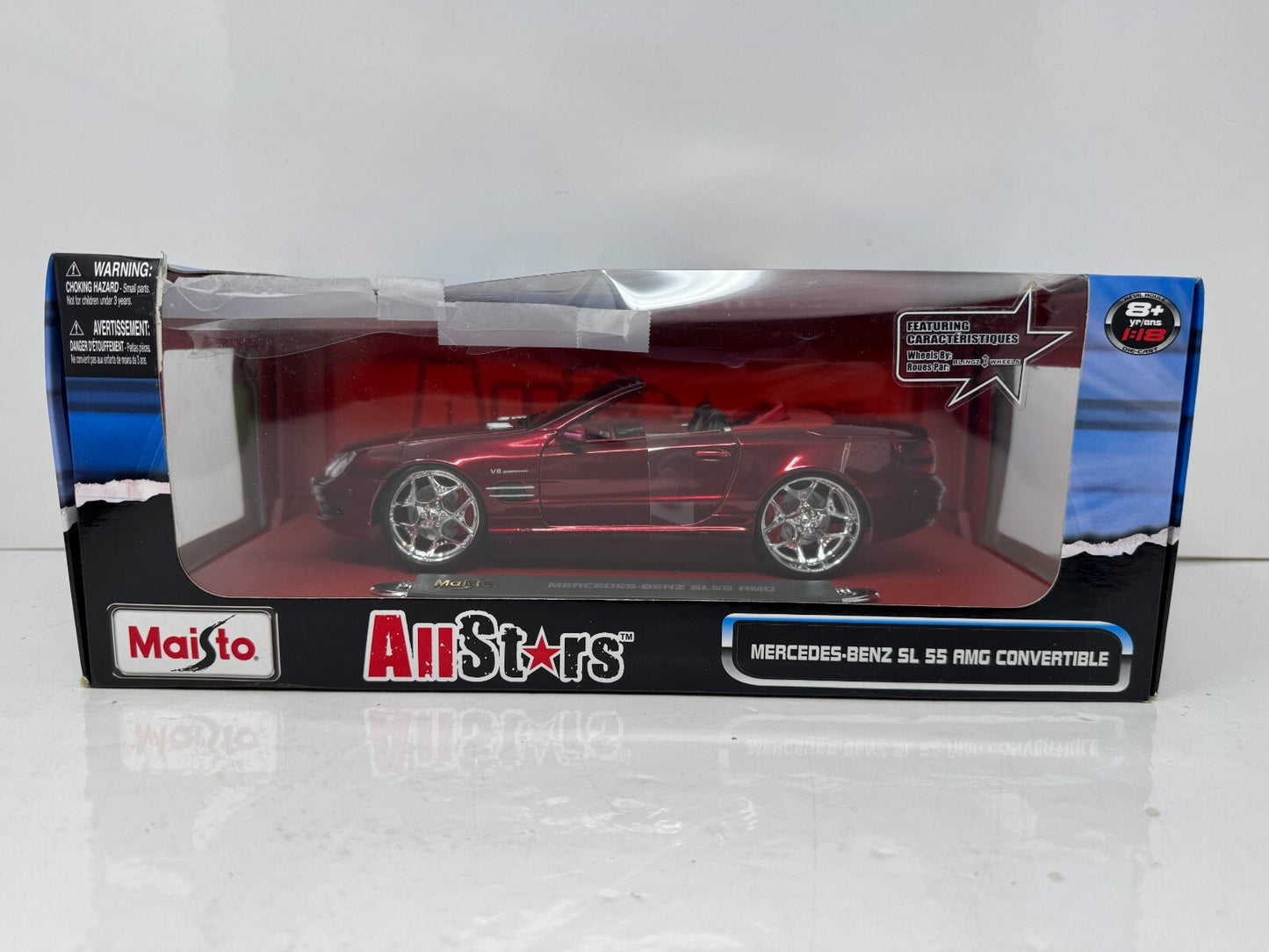 Maisto All Stars Mercedes-Benz SL55 AMG Convertible 1:18 Diecast Blingz Wheels