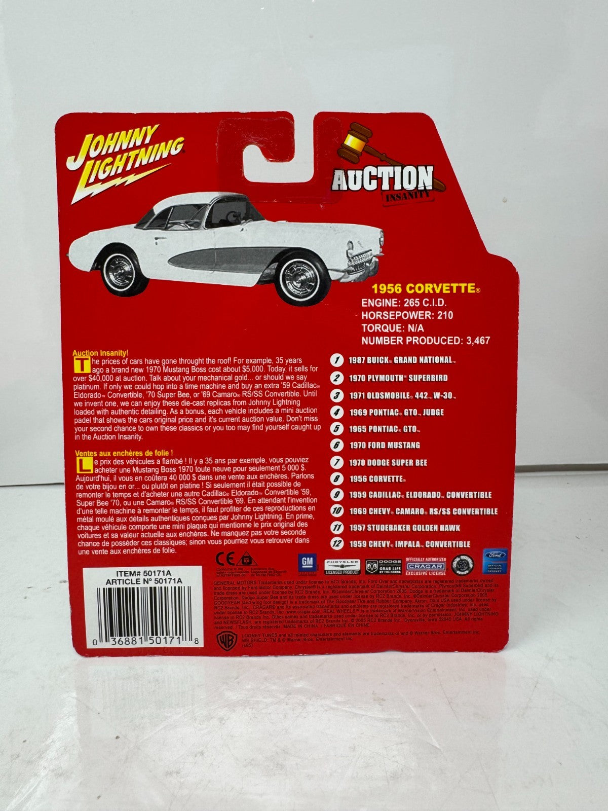 Johnny Lightning Auction Insanity 1956 Chevrolet Corvette 1:64 Diecast
