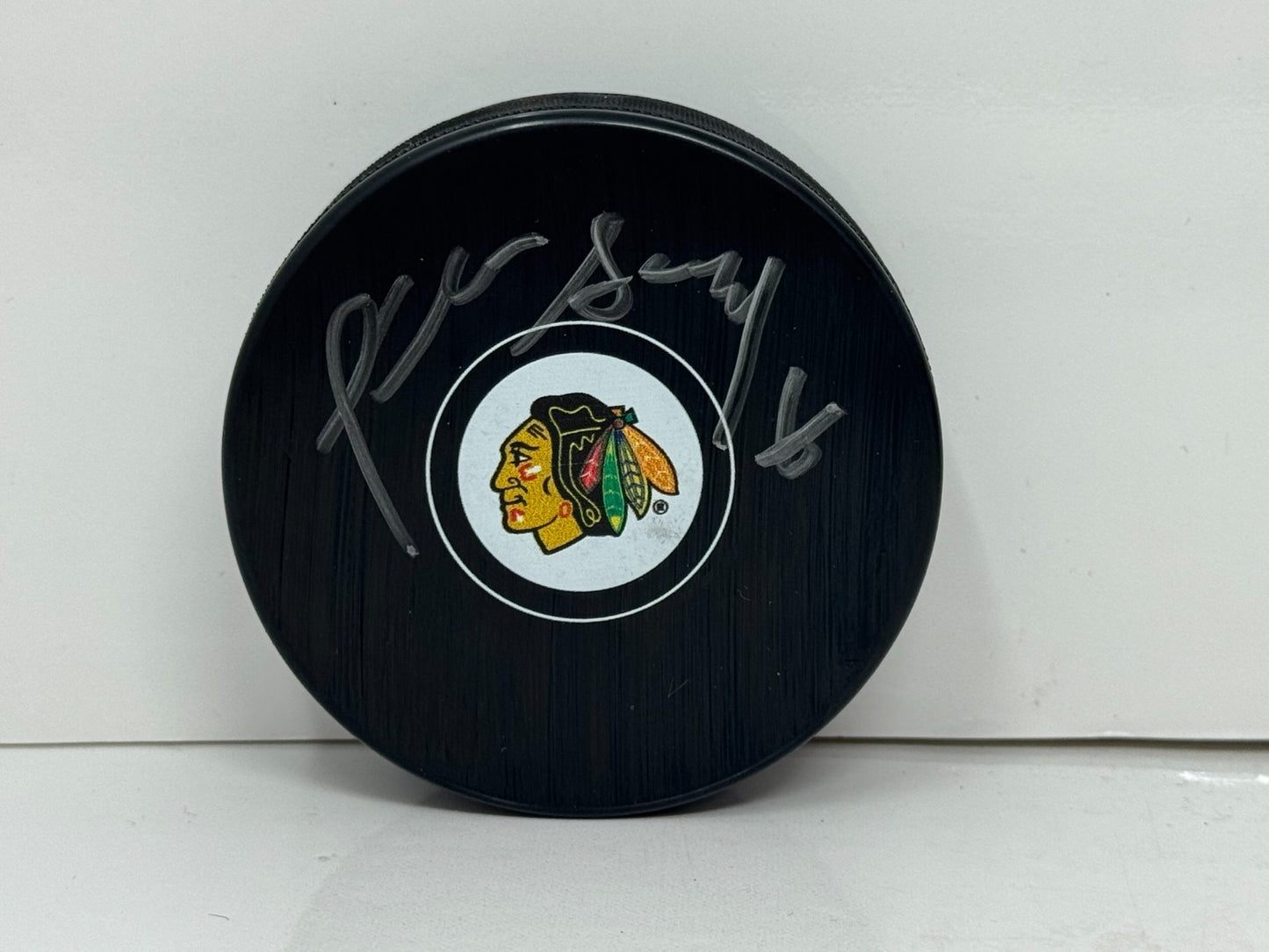 Denis Savard Chicago Blackhawks Signed NHL Autograph Puck Silver Auto
