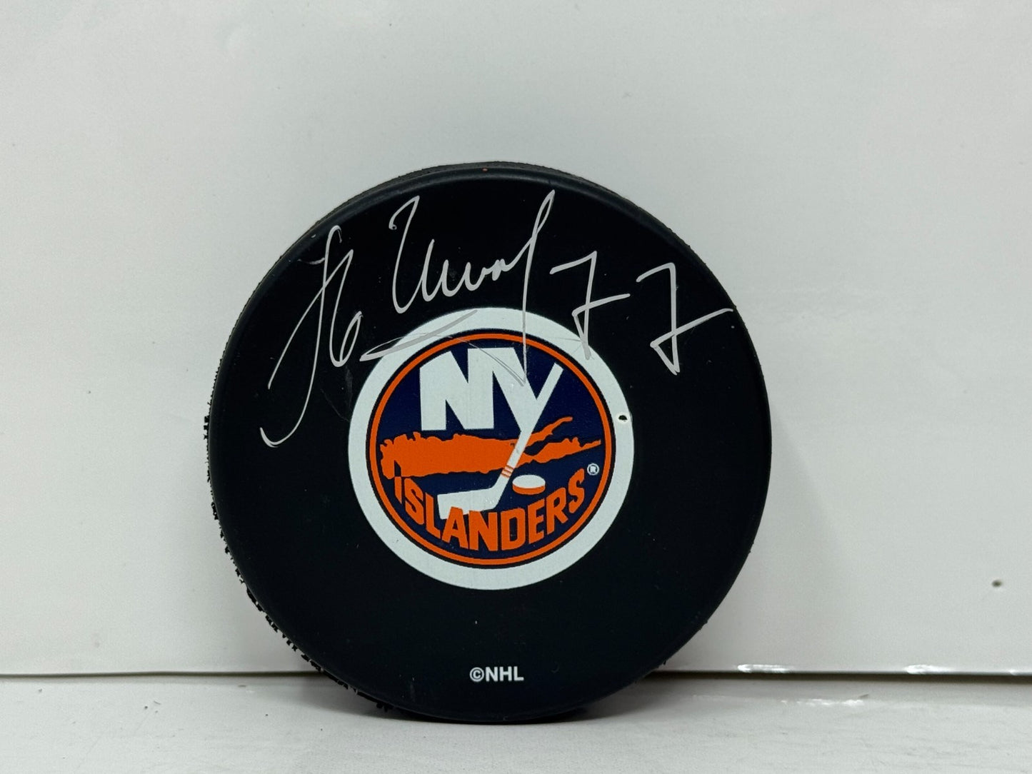 Alexei Zhitnik New York Islanders Signed NHL Autograph Puck Silver Auto