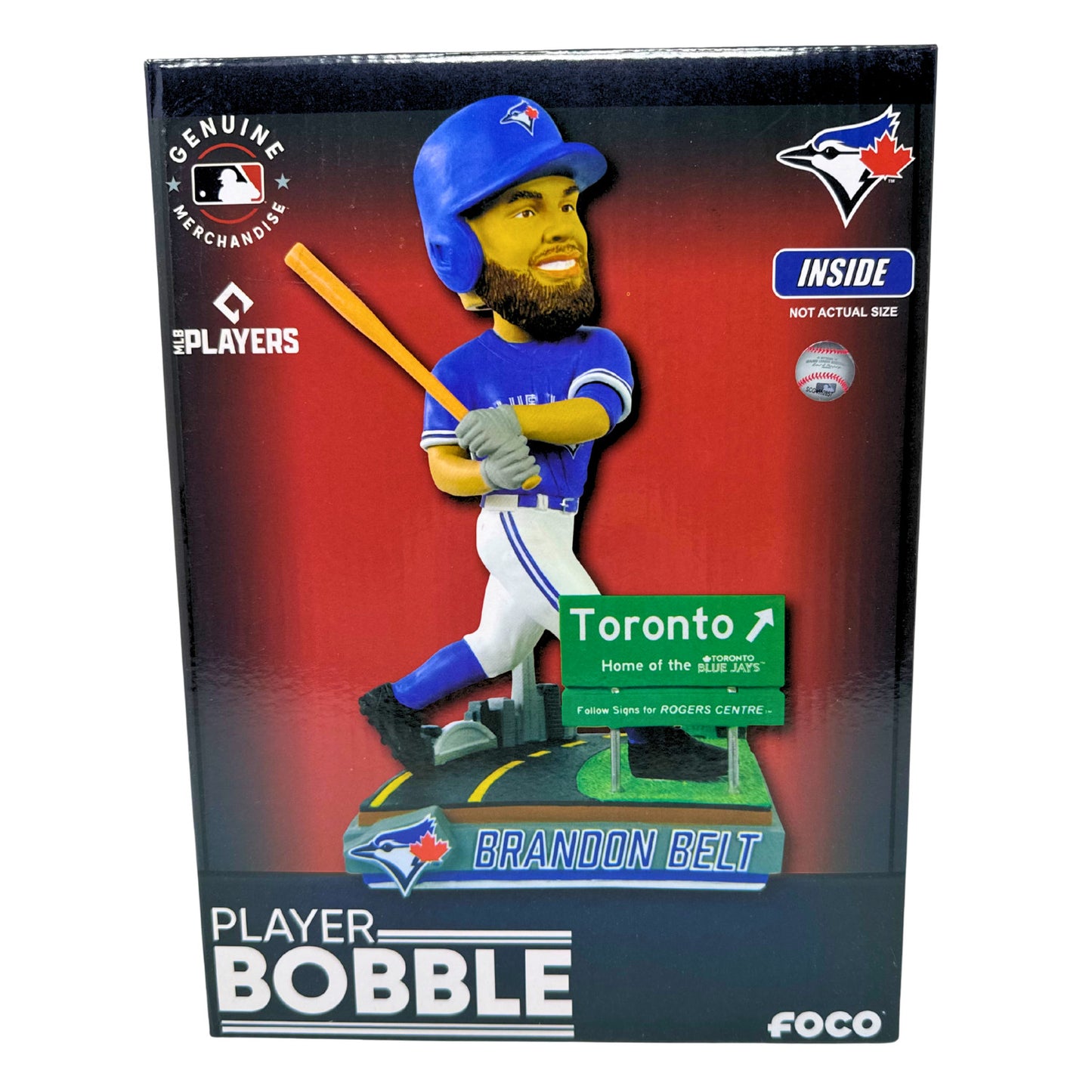 FOCO MLB Toronto Blue Jays Brandon Belt "Next Stop Toronto" Bobblehead