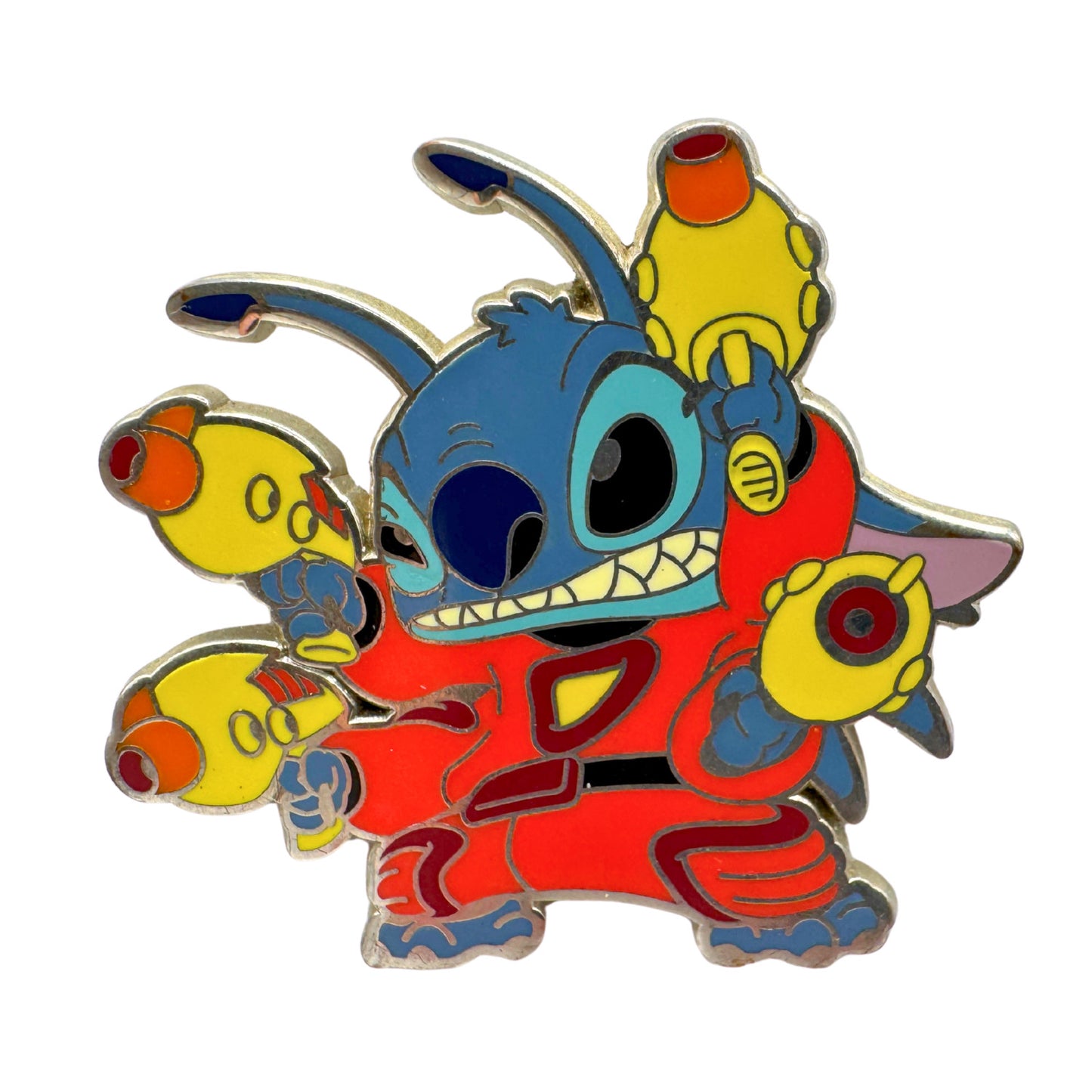 Disney Stitch w/ Laser Cannons Deluxe Pin Red Lanyard Starter Trading Pin DC1S9