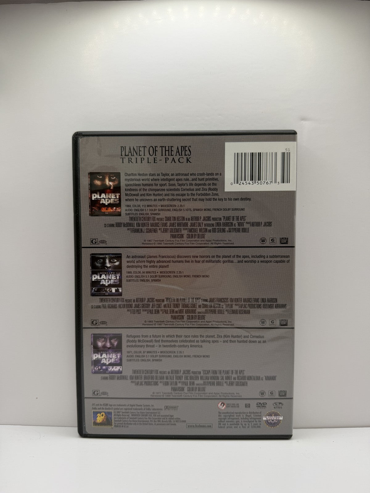 Planet of the Apes Triple Pack (DVD) Charlton Heston Sci-Fi