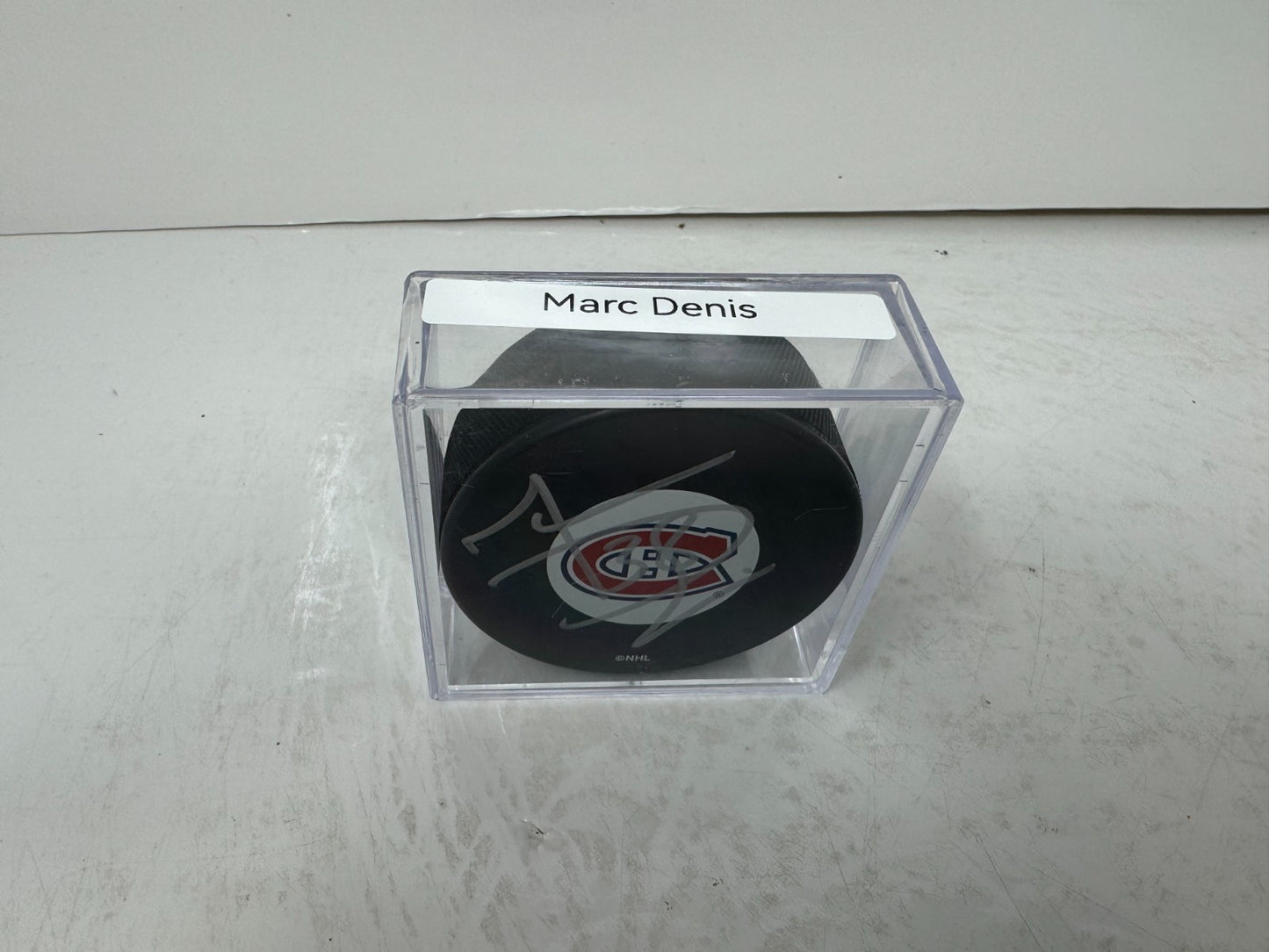 Marc Denis Montreal Canadiens Signed NHL Autograph Puck Silver Auto