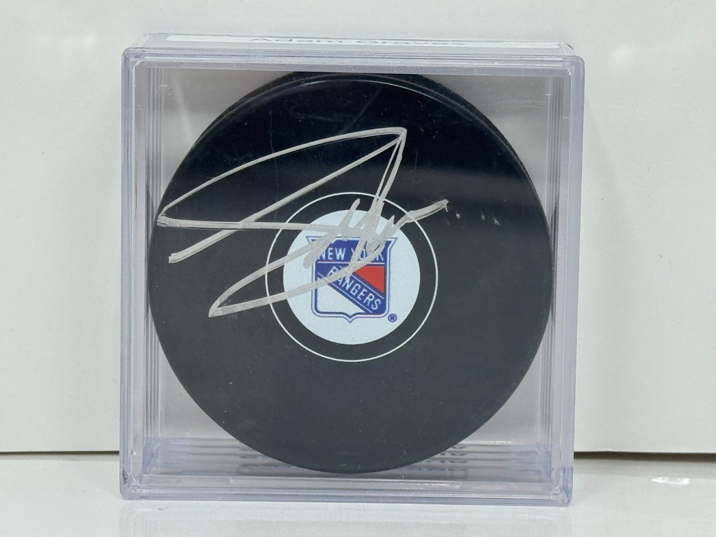 Adam Graves New York Rangers Signed NHL Autograph Puck Silver Auto