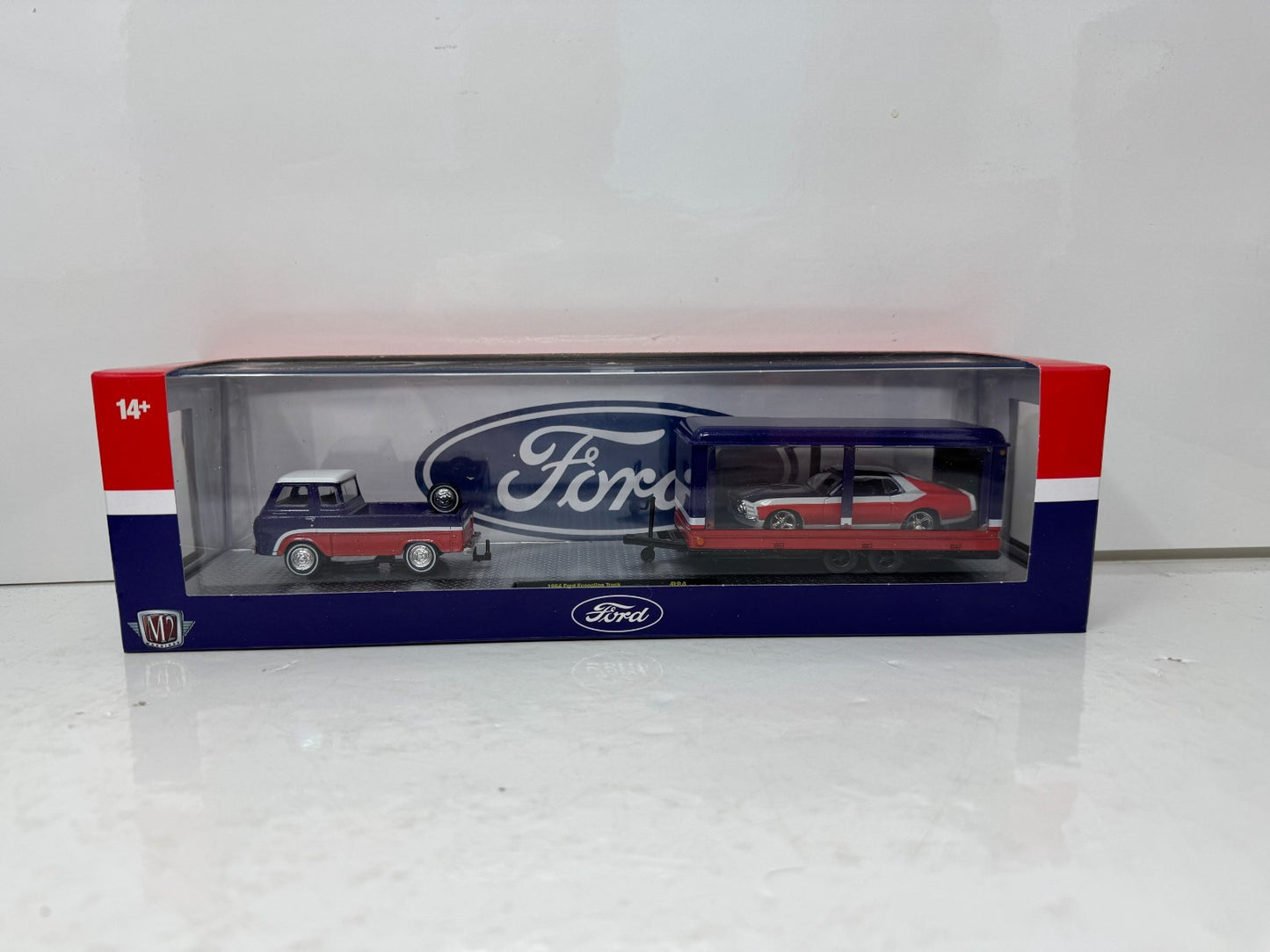 M2 Machines Auto Haulers 1970 Ford Mustang & 1964 Ford Econoline 1:64 Diecast