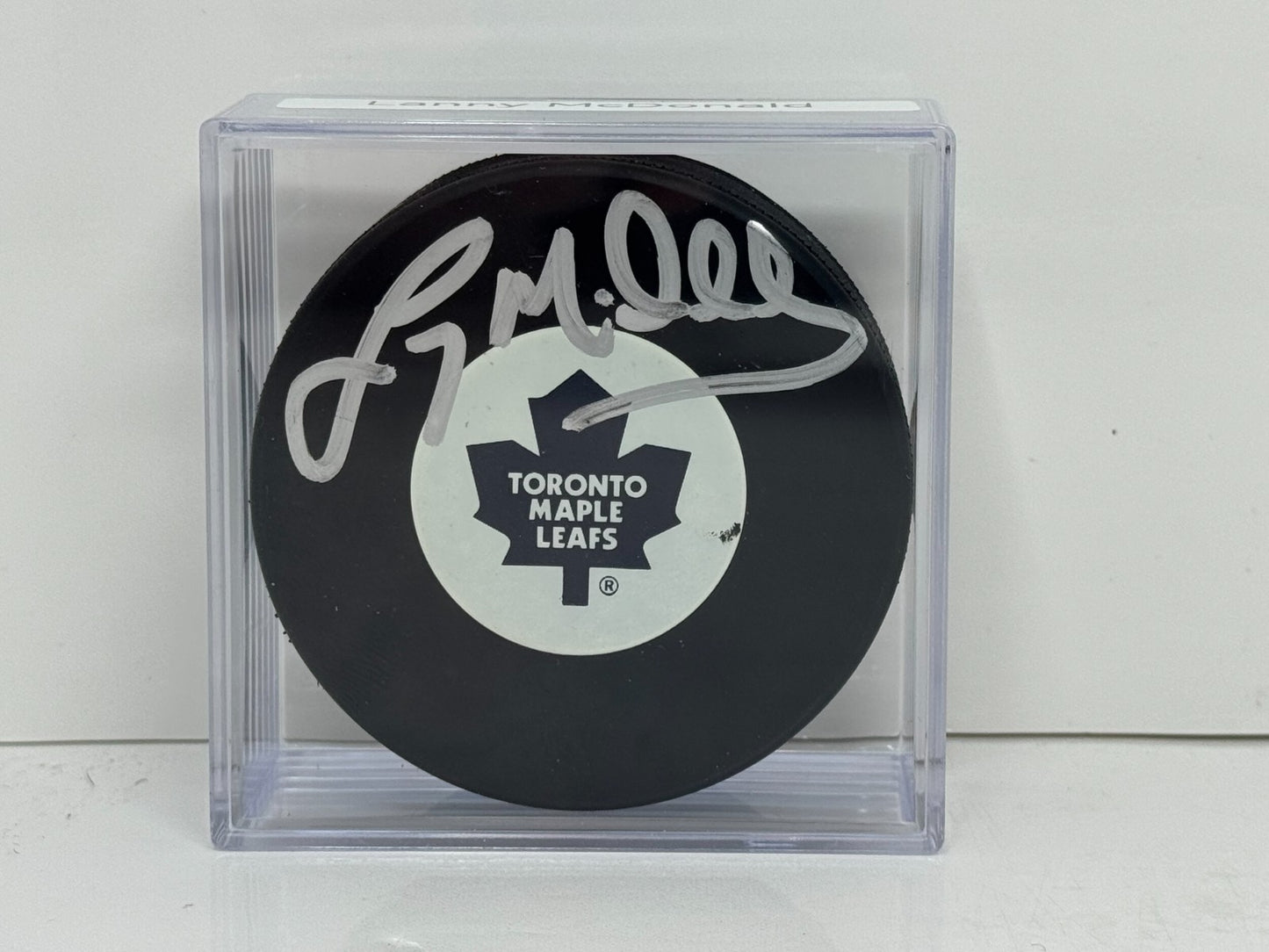 Lanny McDonald Toronto Maple Leafs Signed NHL Autograph Puck Silver Auto