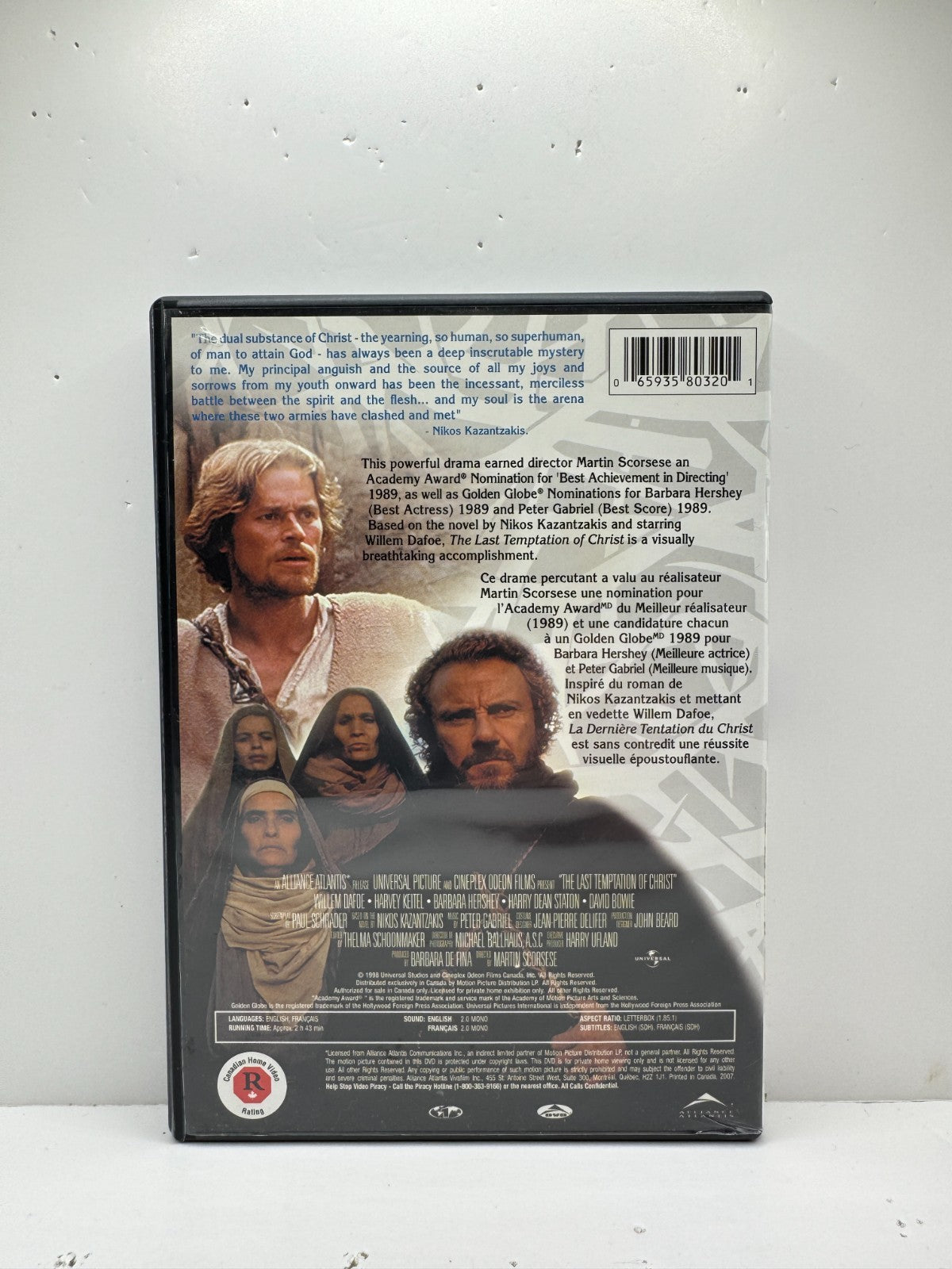 The Last Temptation of Christ (DVD) Willem Dafoe Drama