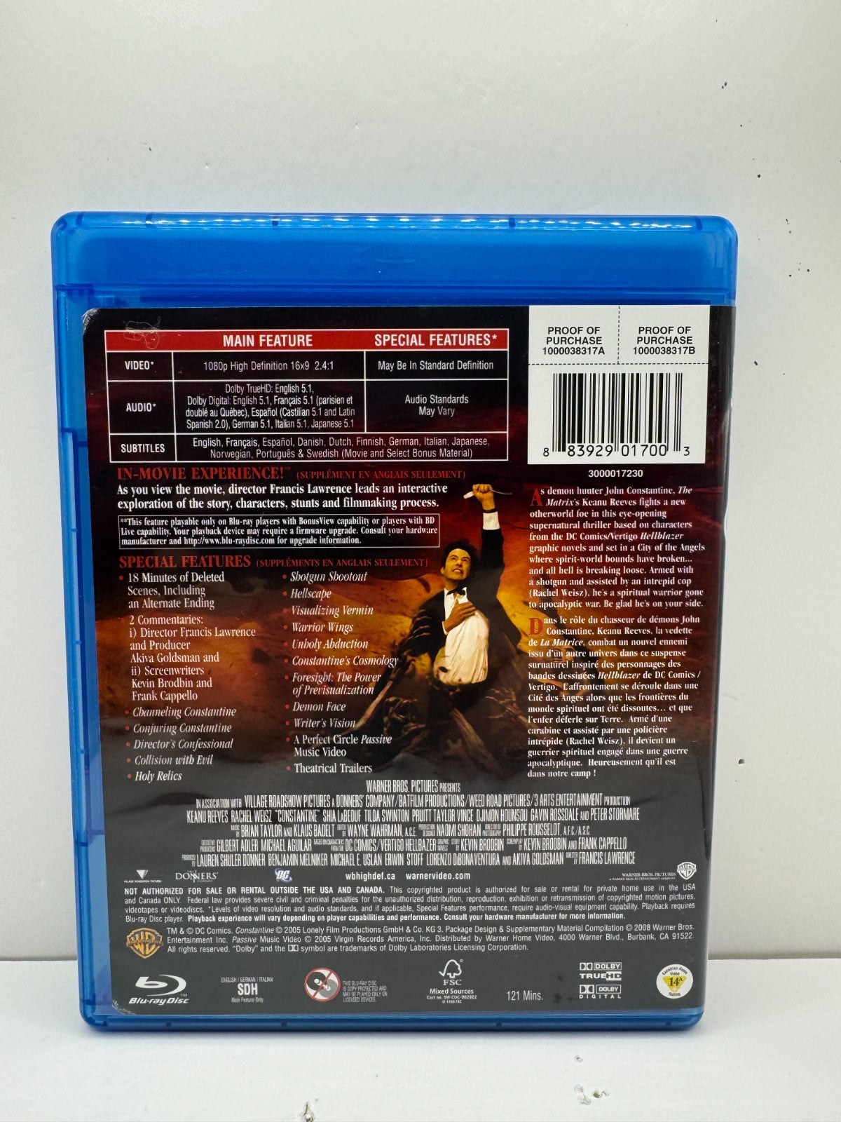 Constantine (Blu-ray) Keanu Reeves Action Good Condition!!!