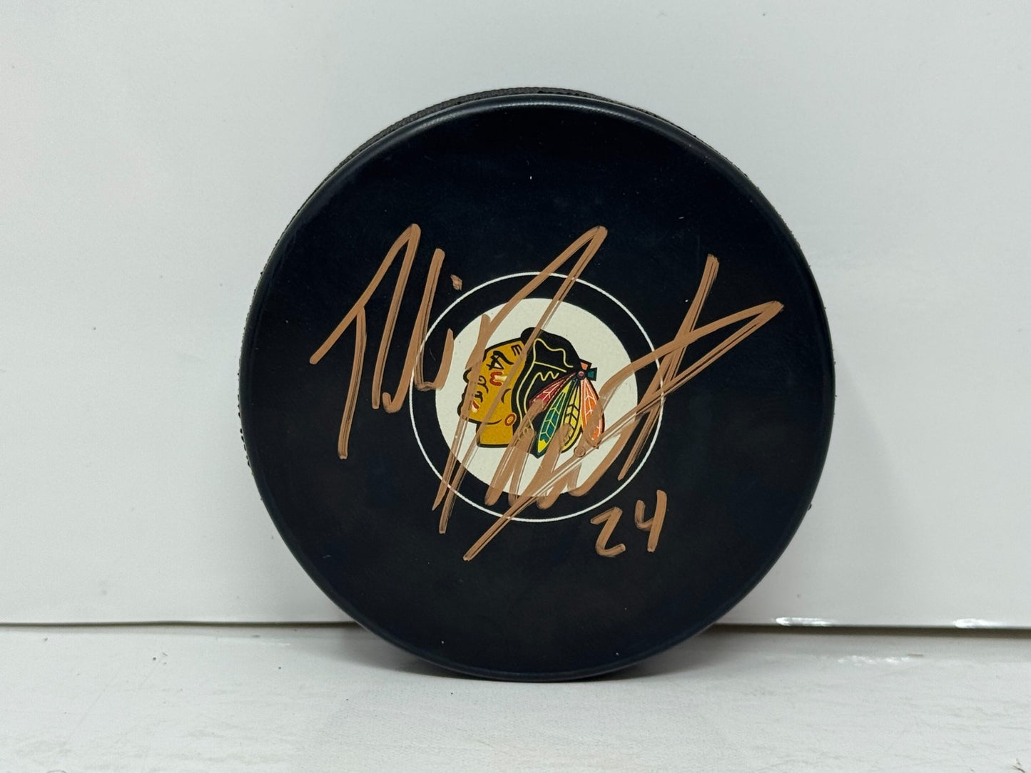 Phillip Danault Chicago Blackhawks Signed NHL Autograph Puck Gold Auto