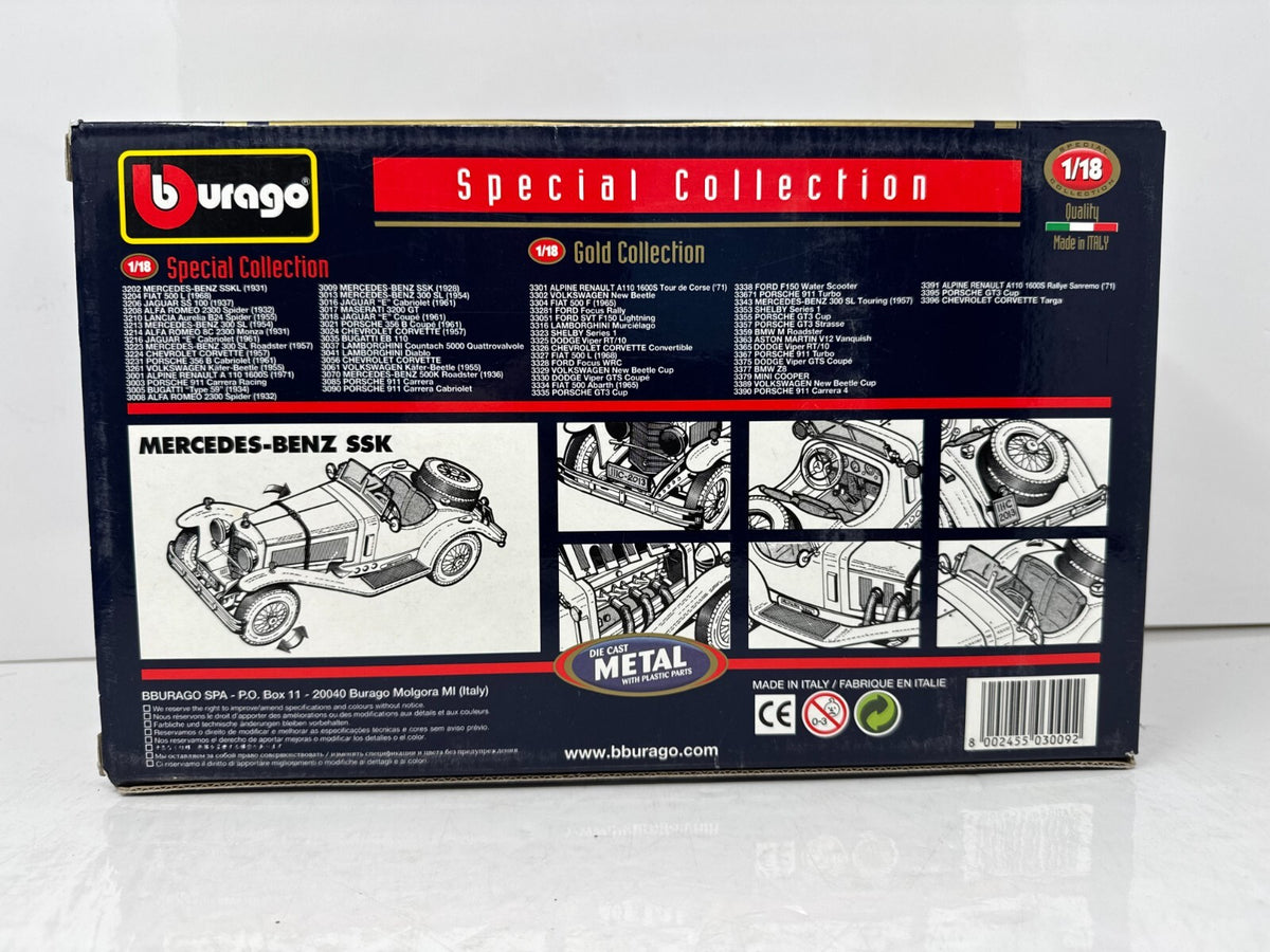 Bburago 1928 Mercedes-Benz SSK Special Collection 1:18 Diecast
