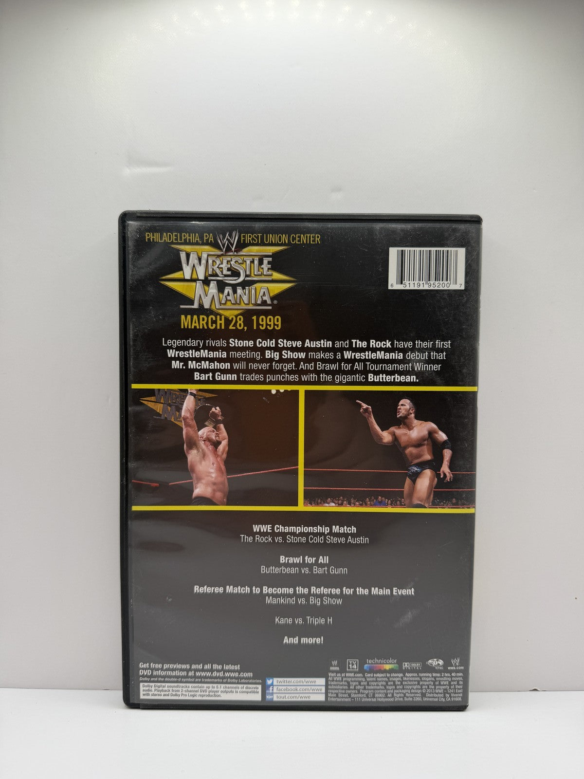 WWE WrestleMania XV 15 1999 DVD The Rock Stone Cold Steve Austin Wrestling V2