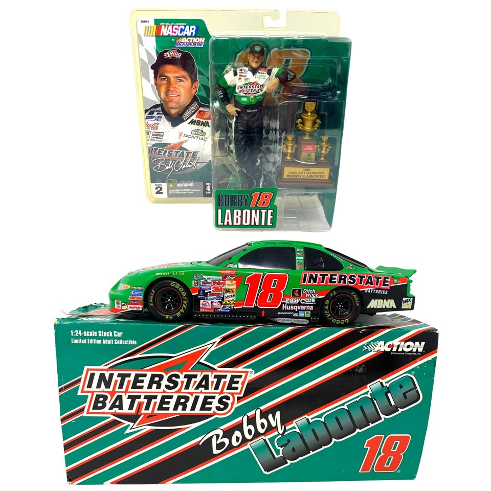 Action Nascar #18 Interstate Batteries Bobby Labonte 1:24 Diecast BANK & Figure