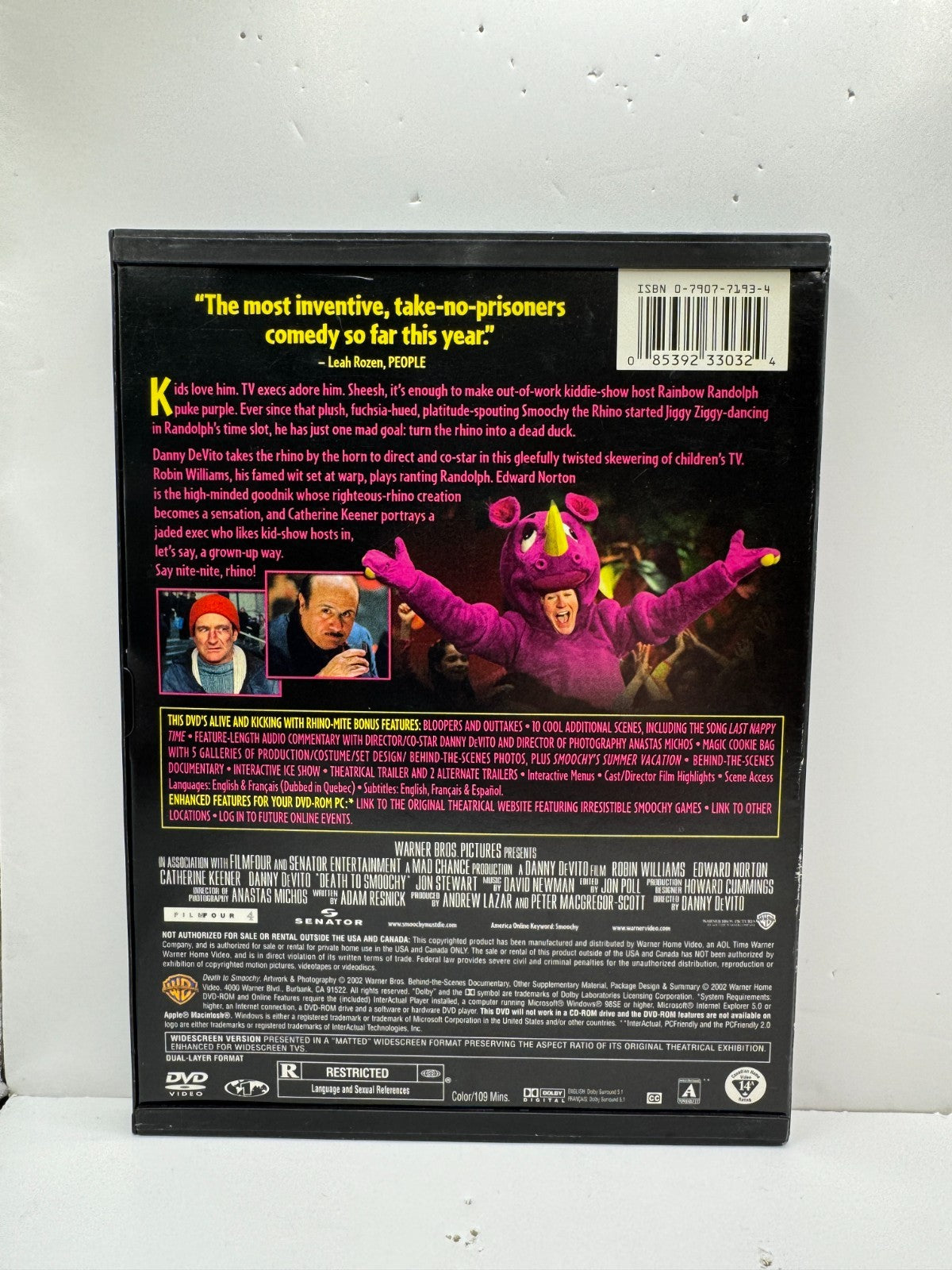 Death to Smoochy (DVD) Robin Williams Dark Comedy