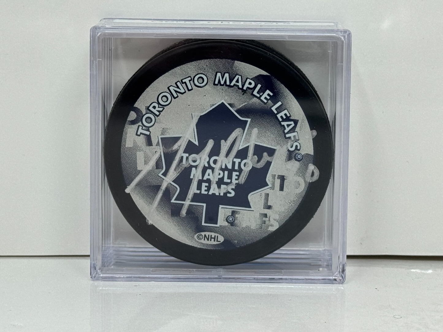 Gerry Cheevers Toronto Maple Leafs Signed NHL Autograph Puck Silver Auto