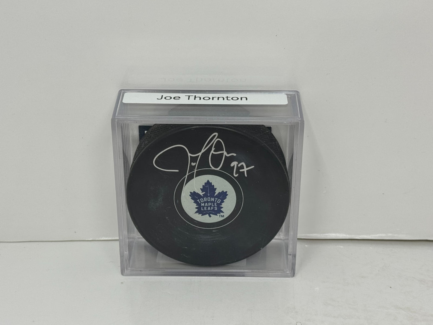 Joe Thornton Toronto Maple Leafs Signed NHL Autograph Puck Silver Auto COA D&A's