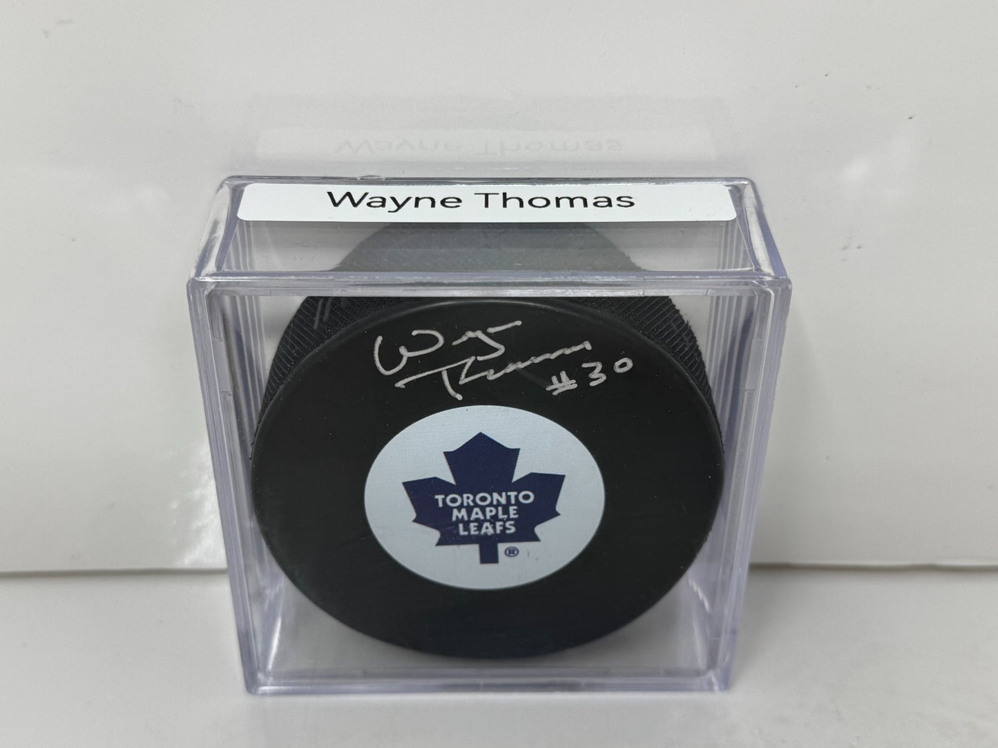 Wayne Thomas Toronto Maple Leafs Signed NHL Autograph Puck Silver Auto
