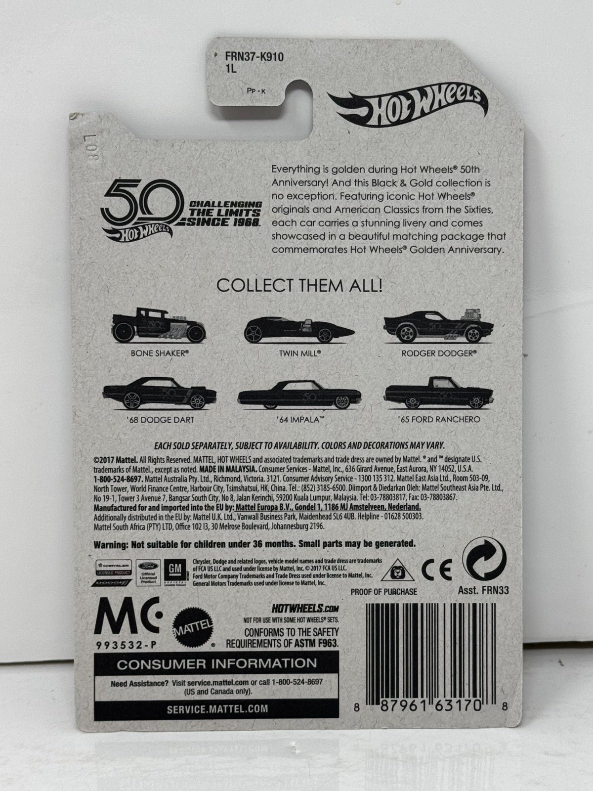 Hot Wheels Black & Gold 1968 Dodge Dart 1:64 Diecast