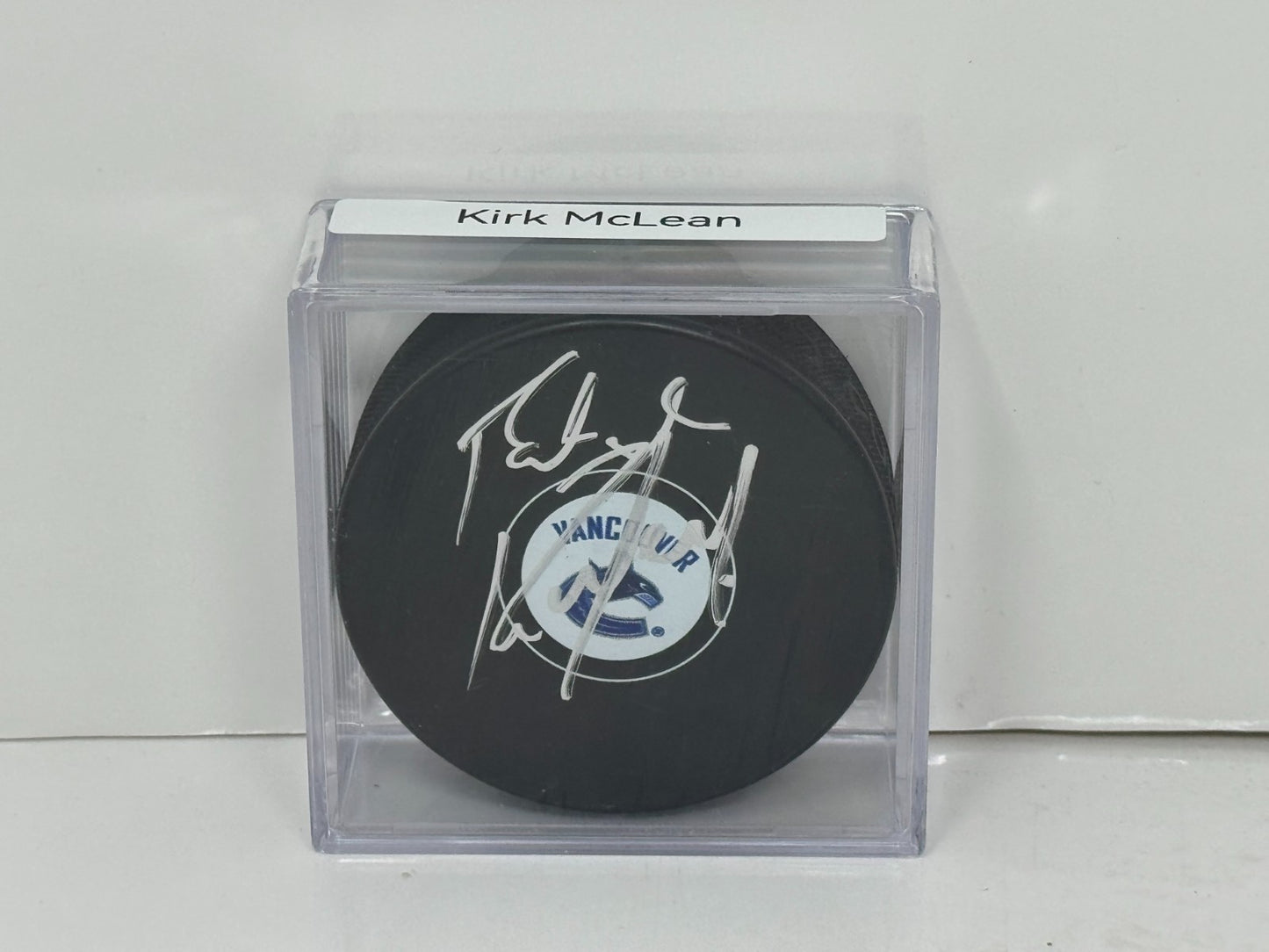 Kirk McLean Vancouver Canucks Signed NHL Autograph Puck Silver Auto