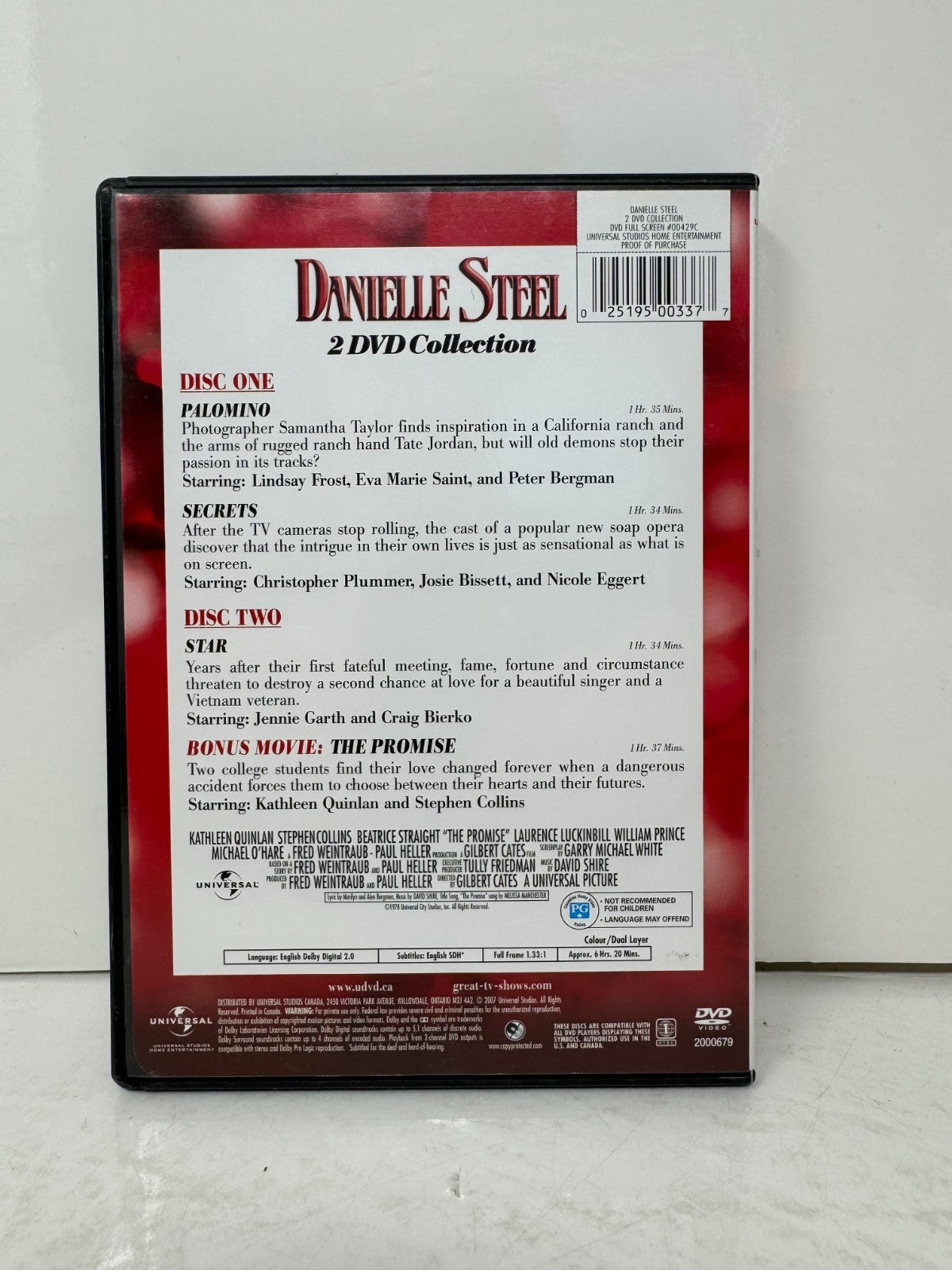 Danielle Steel 2-DVD Collection (DVD) Drama Good Condition!!!