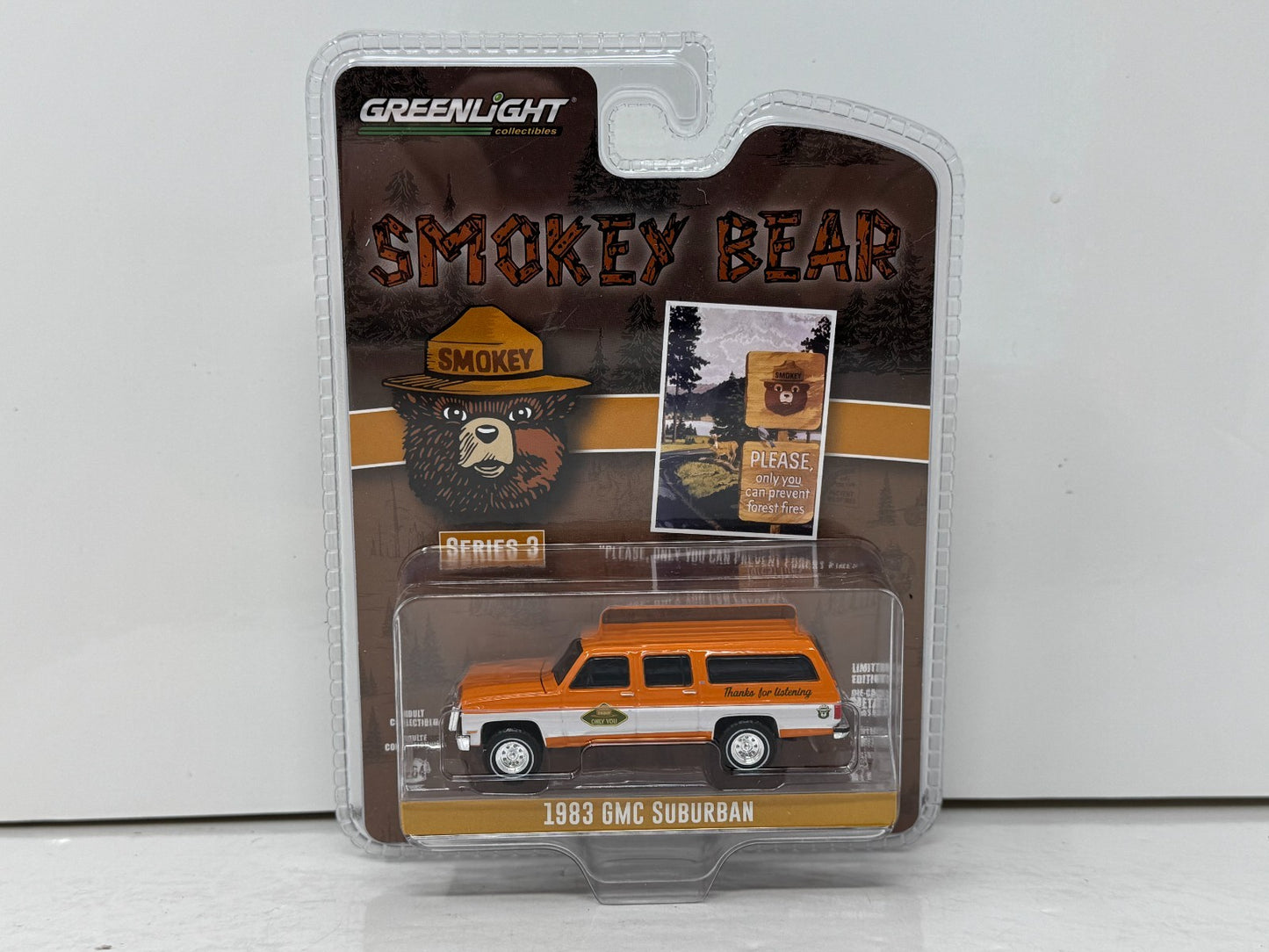 Greenlight Smokey Bear 1983 GMC Suburban 1:64 Diecast