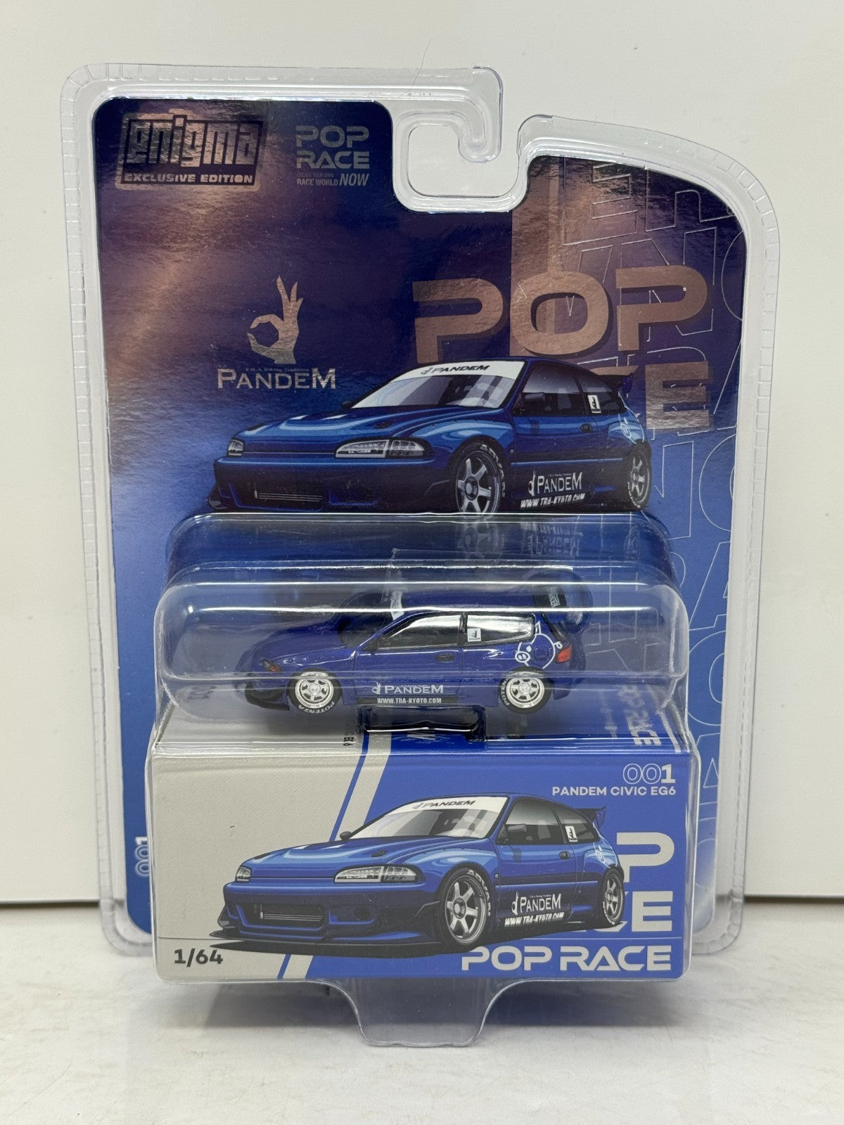 Pop Race Honda Civic EG6 Pandem Metallic Blue Enigma Exclusive 1:64 Diecast