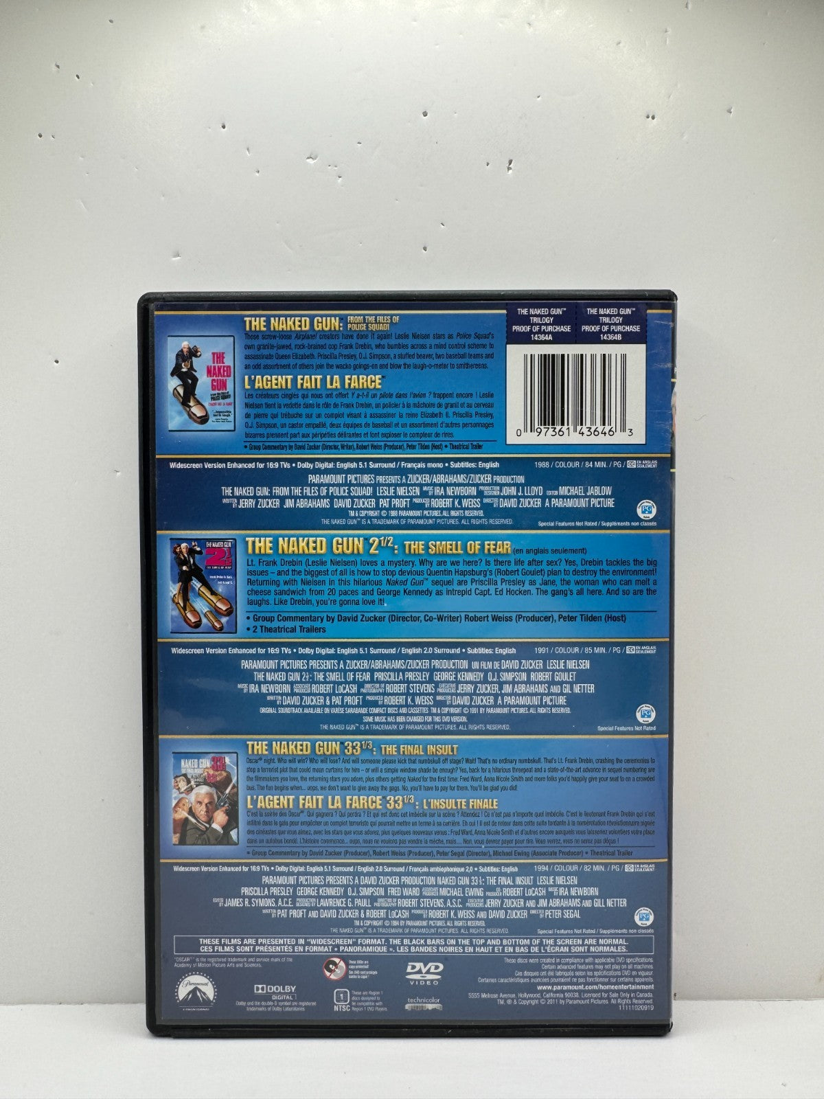 The Naked Gun Trilogy (DVD) Leslie Nielsen Comedy