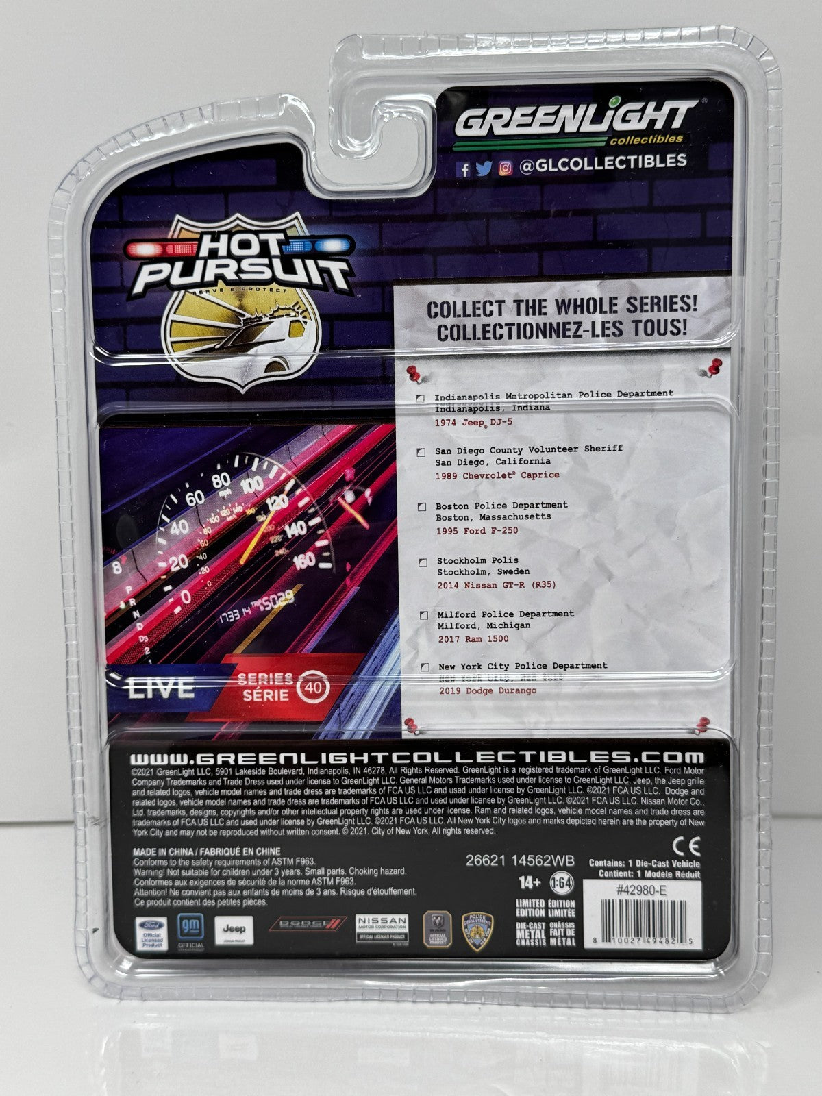 Greenlight Hot Pursuit 2017 Ram 1500 Milford Police Department 1:64 Diecast