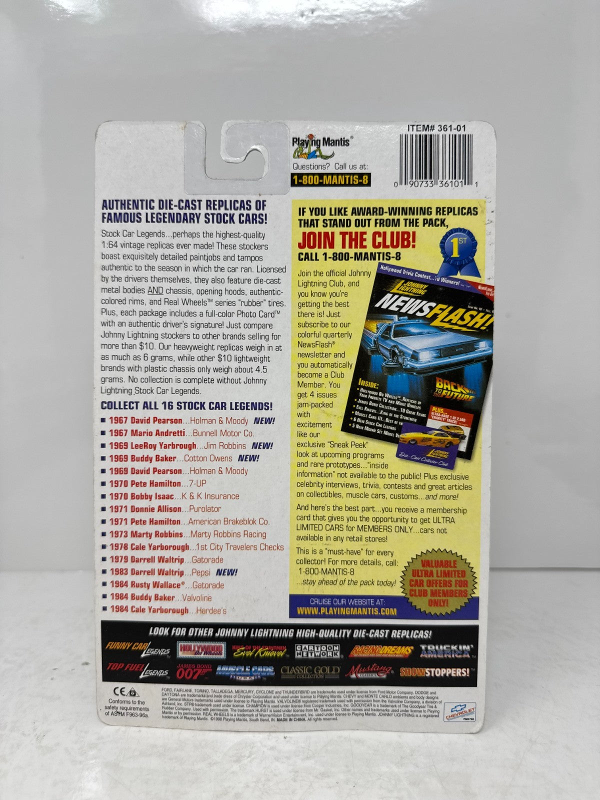 Johnny Lightning Stock Car Legends 1967 Ford Fairlane David Pearson 1:64 Diecast