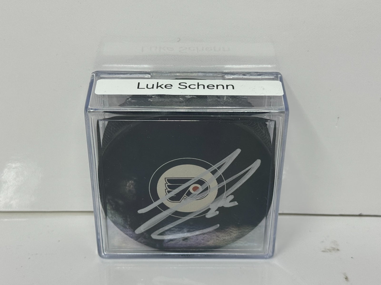 Luke Schenn Philadelphia Flyers Signed NHL Autograph Puck Silver Auto
