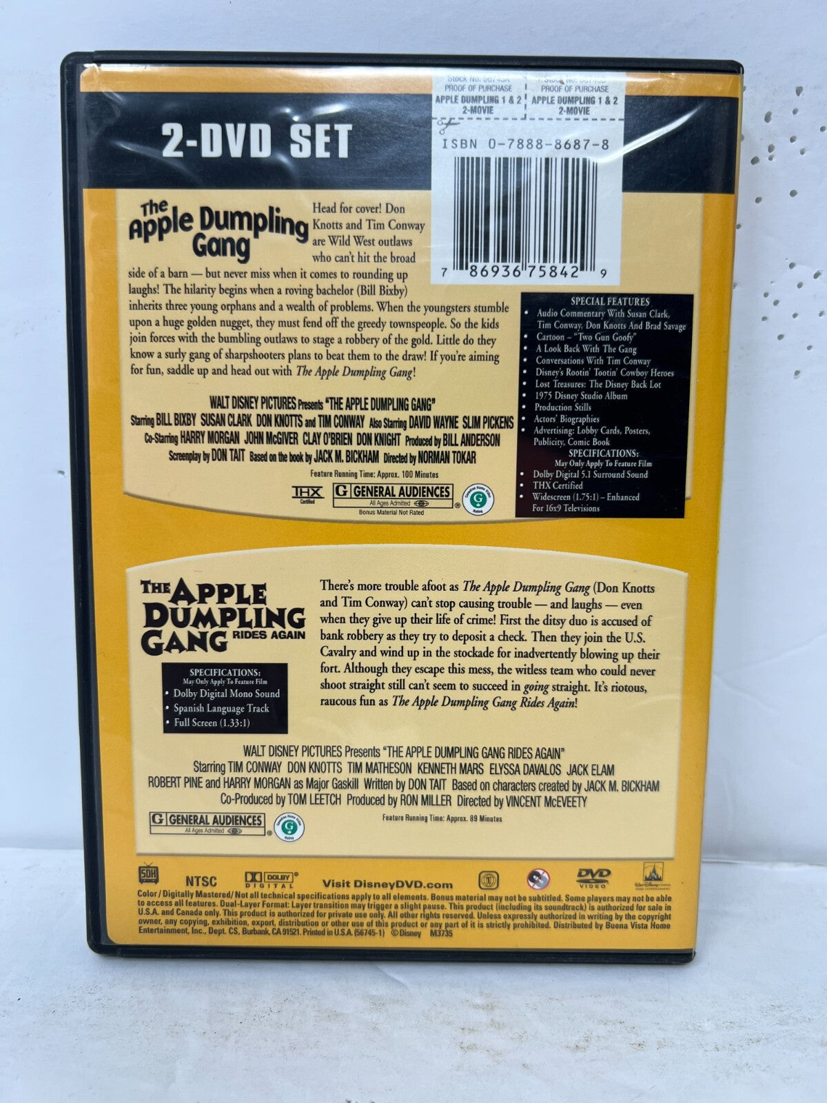 The Apple Dumpling Gang Double Feature (DVD) Family Good Condition!!!