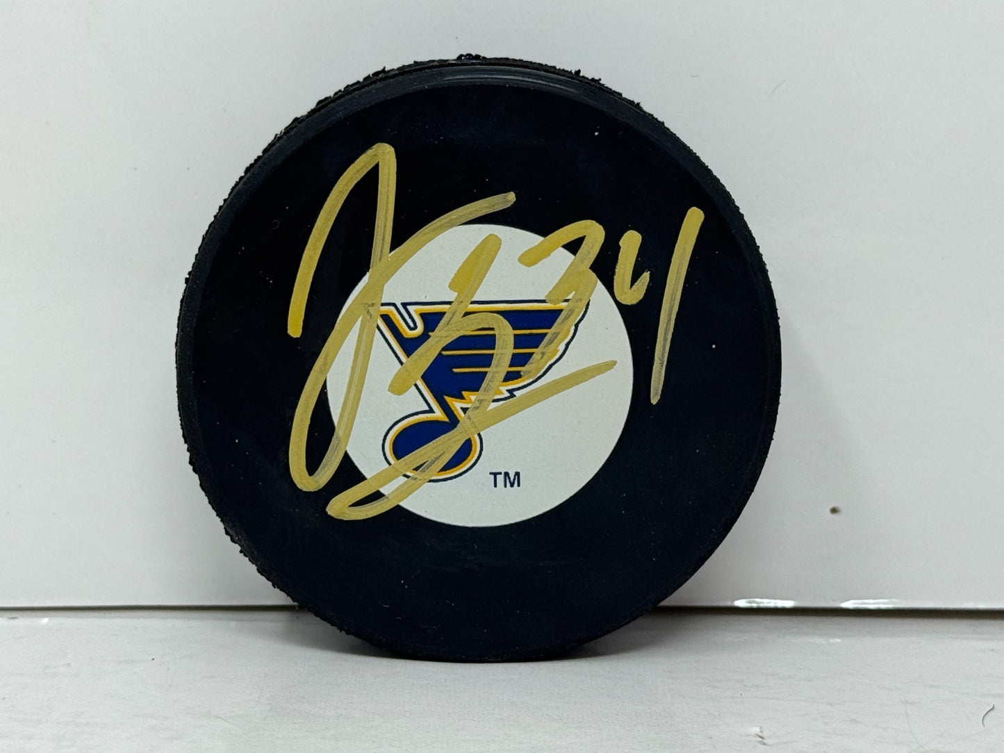 Jake Allen St. Louis Blues Signed NHL Autograph Puck Gold Auto