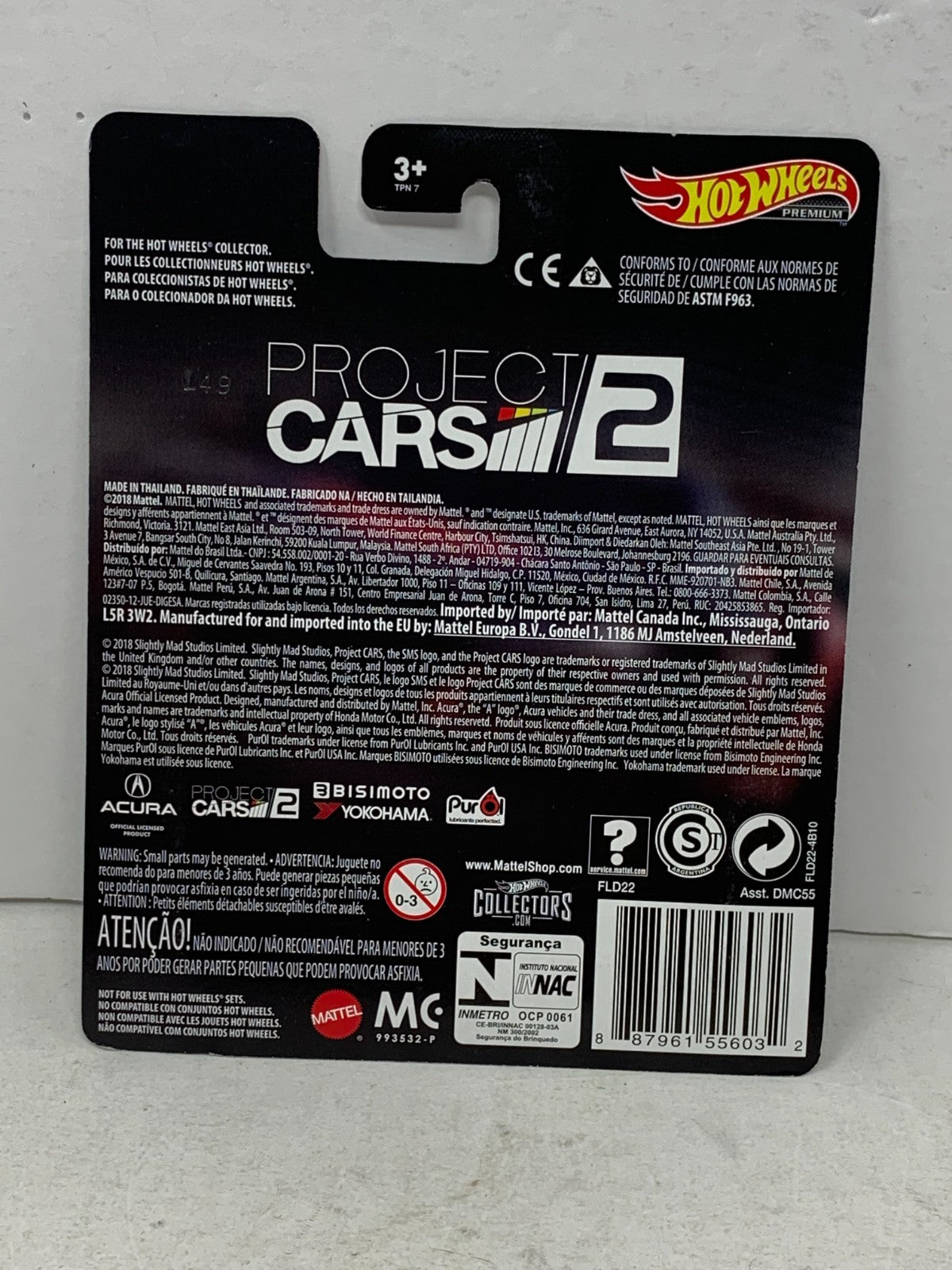 Hot Wheels Premium Project Cars 2 Acura NSX GT3 1:64 Diecast
