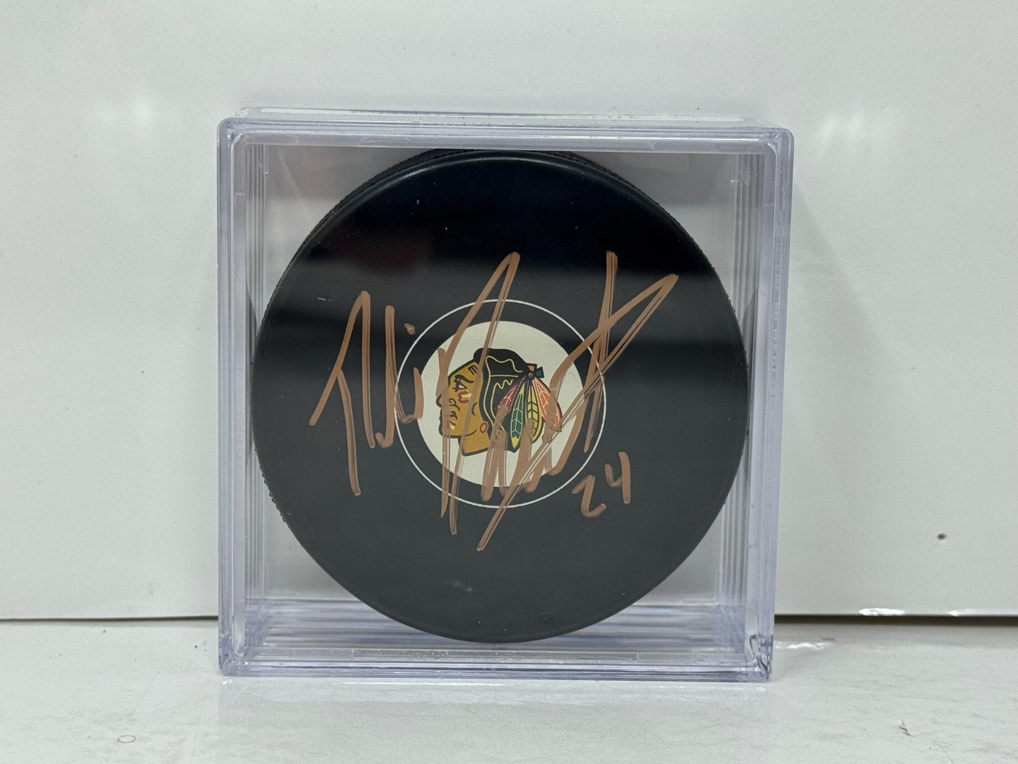Phillip Danault Chicago Blackhawks Signed NHL Autograph Puck Gold Auto