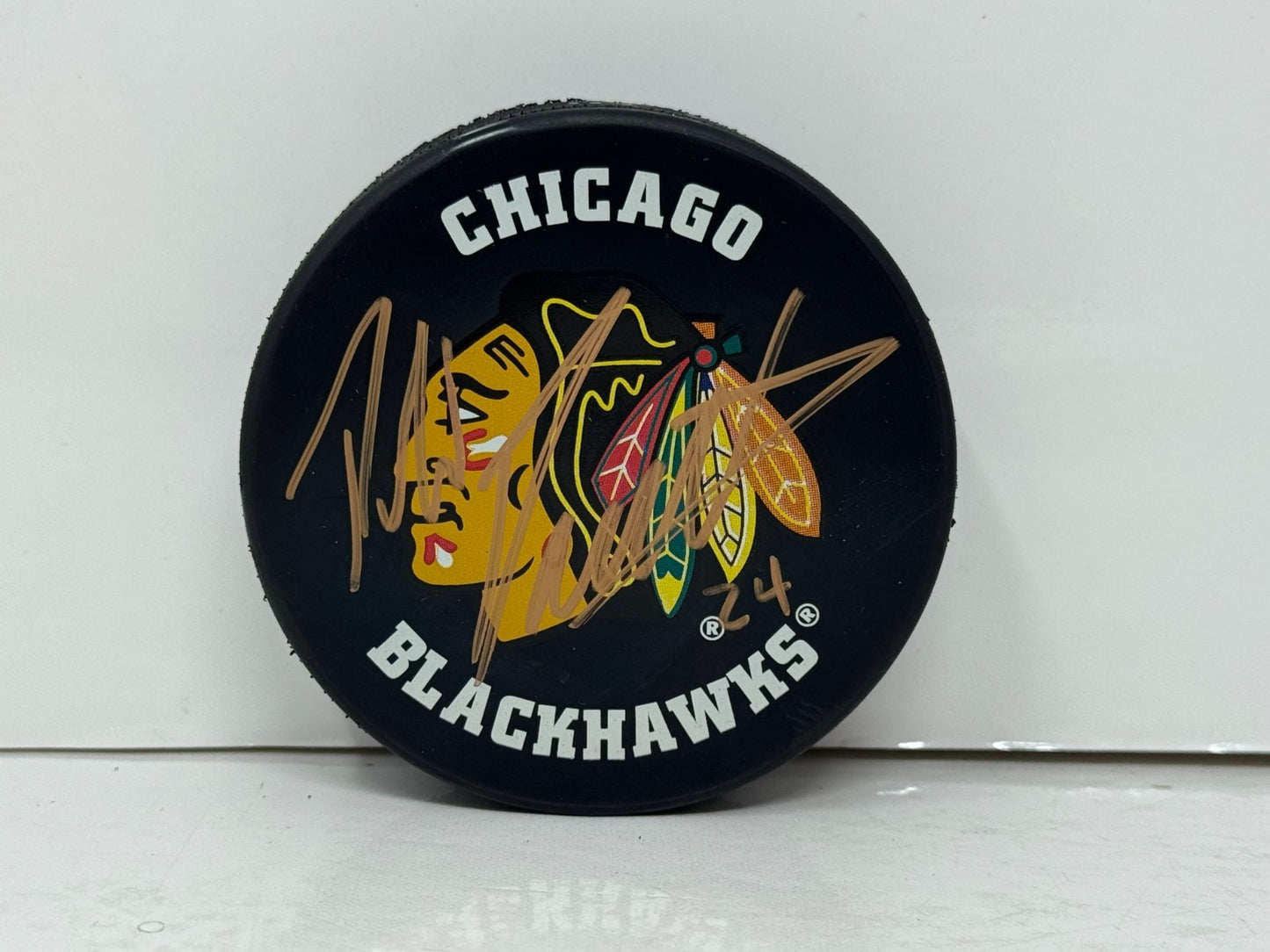 Phillip Danault Chicago Blackhawks Signed NHL Autograph Puck Gold Auto