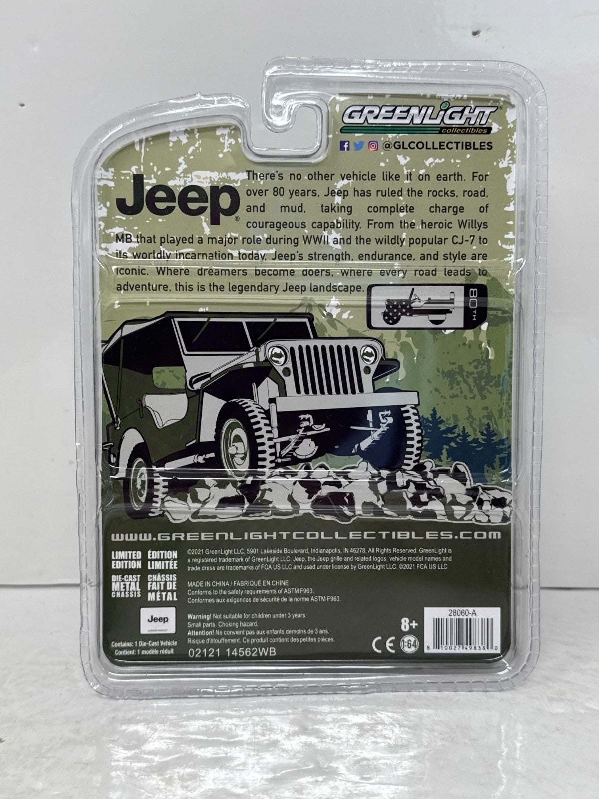 Greenlight Jeep 1940 Willys MB Jeep 1:64 Diecast