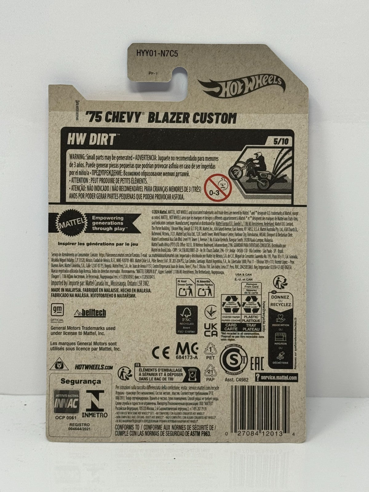 Hot Wheels Dirt 1975 Chevy Blazer Custom 1:64 Diecast V2