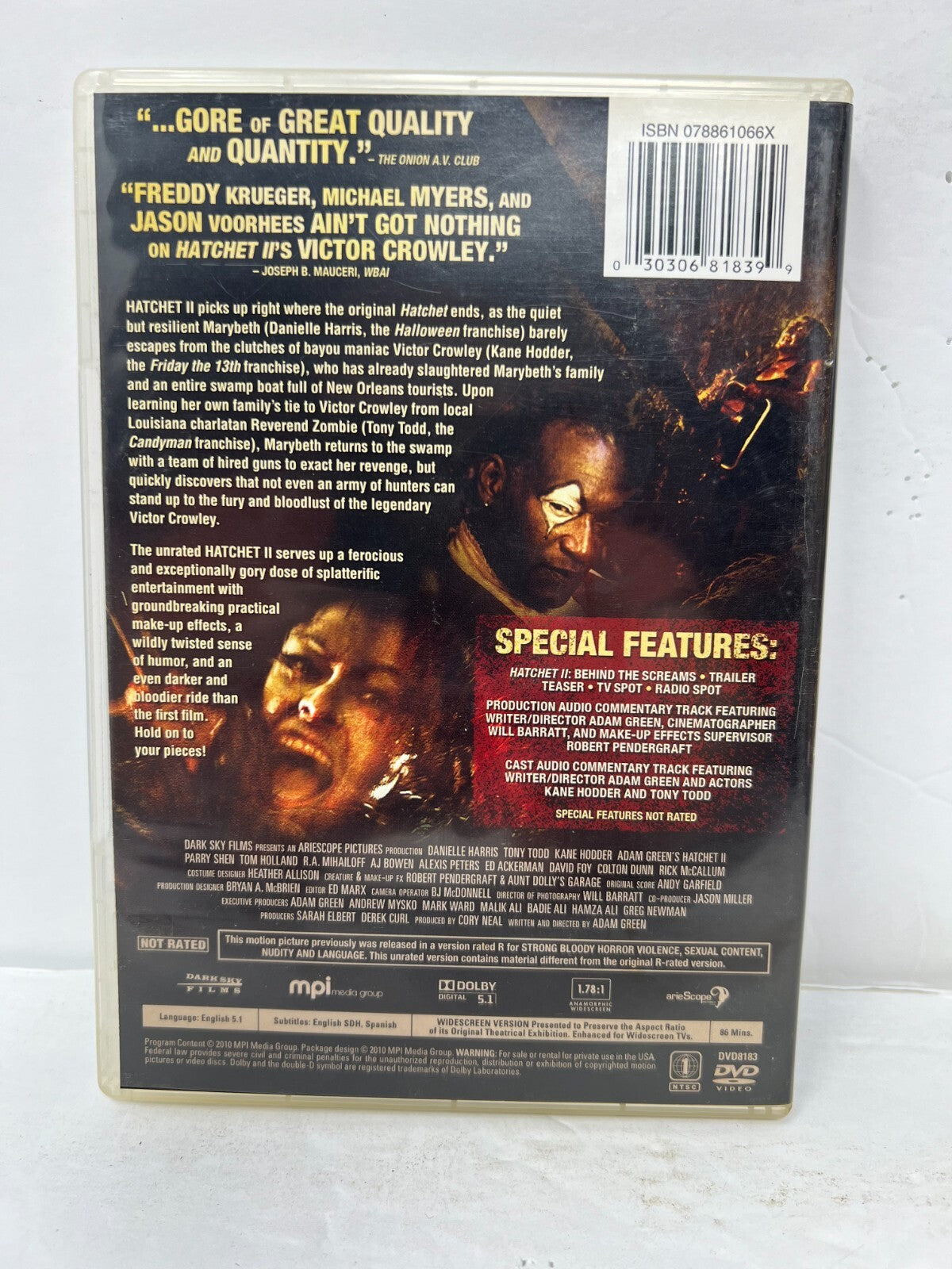 Hatchet II (DVD) Horror Good Condition!!!