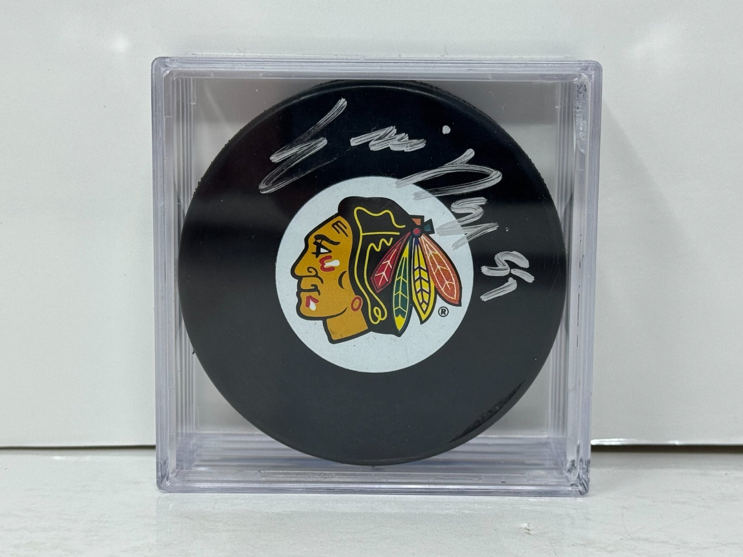 Eric Daze Chicago Blackhawks Signed NHL Autograph Puck Silver Auto