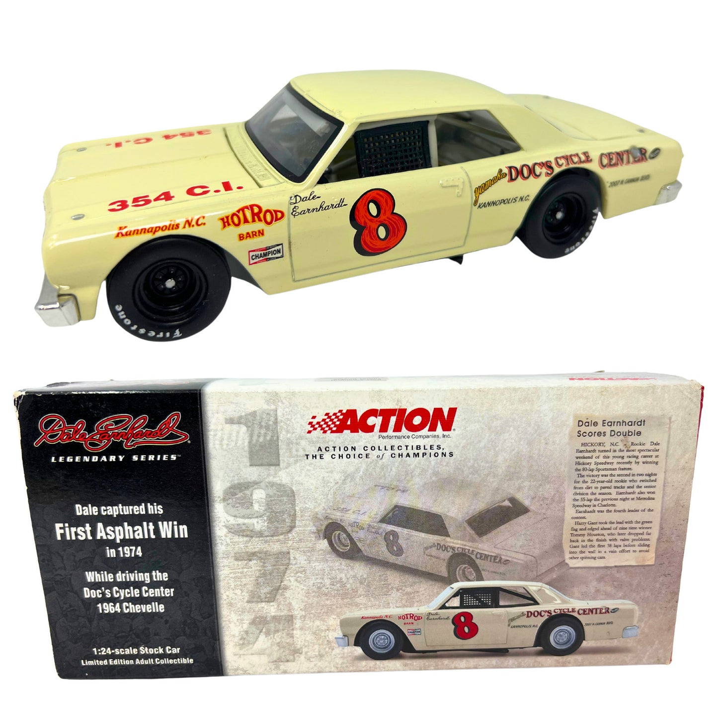 Action Nascar #8 Dale Earnhardt Sr Asphalt Win 1964 Chevy Chevelle 1:24 Diecast