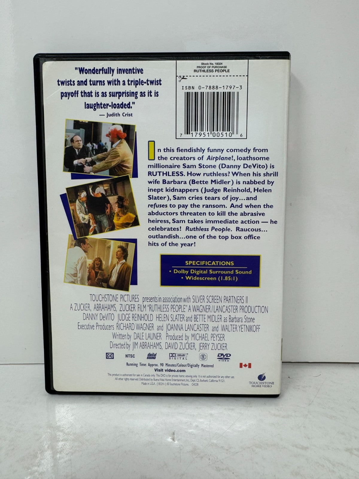 Ruthless People (DVD) Comedy Good Condition!!!
