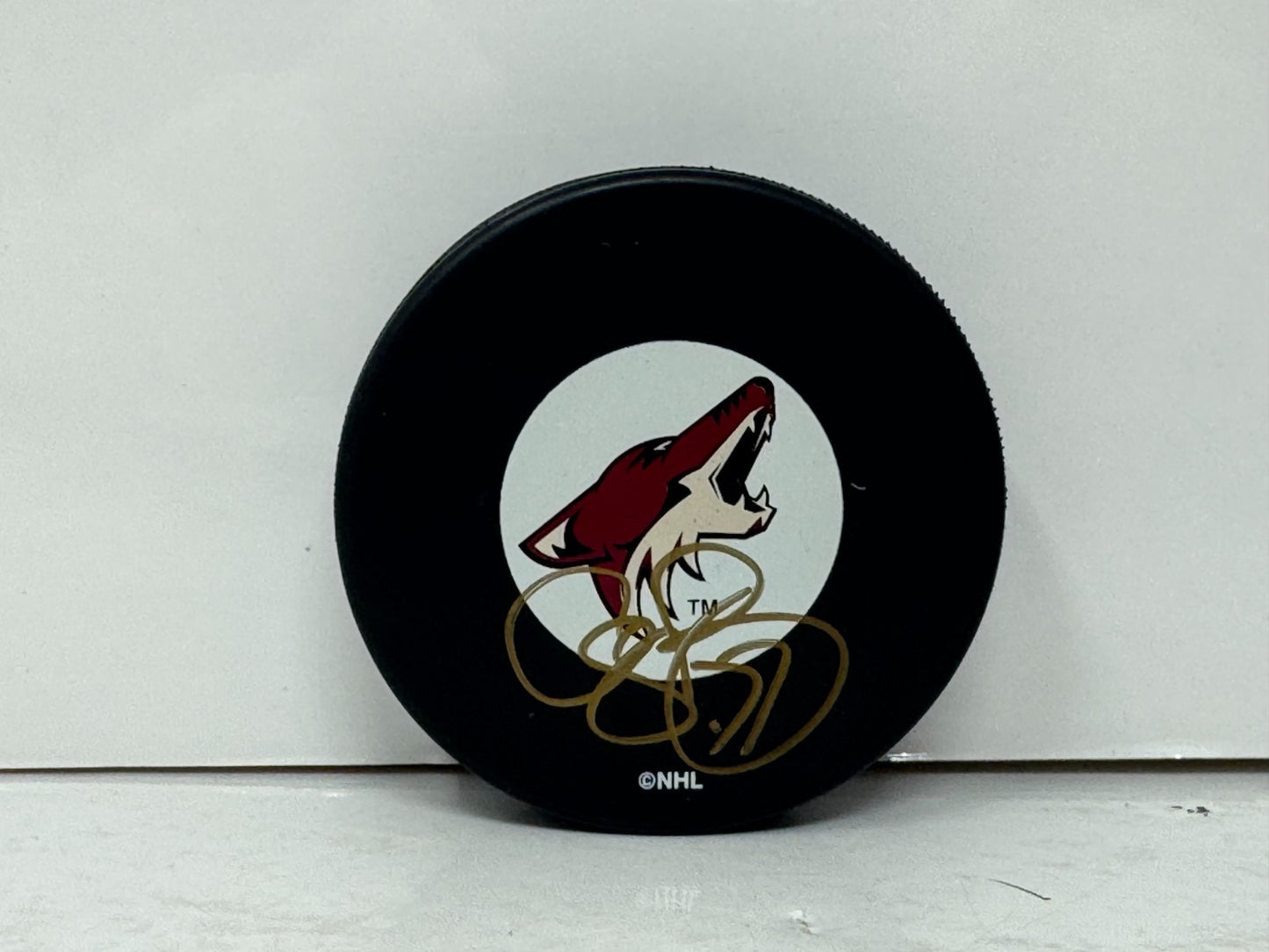 Cliff Ronning Phoenix Coyotes Signed NHL Autograph Puck Gold Auto