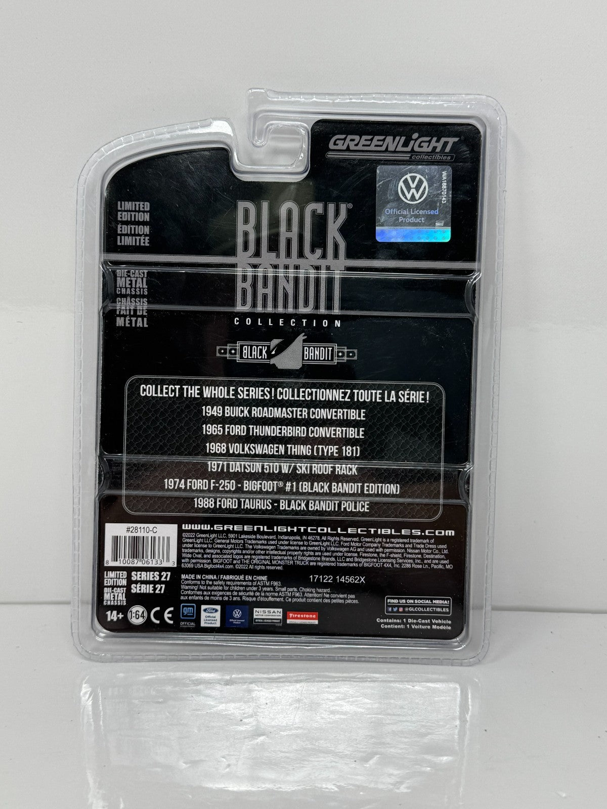 Greenlight Black Bandit Collection 1968 Volkswagen Thing Type 181 1:64 Diecast